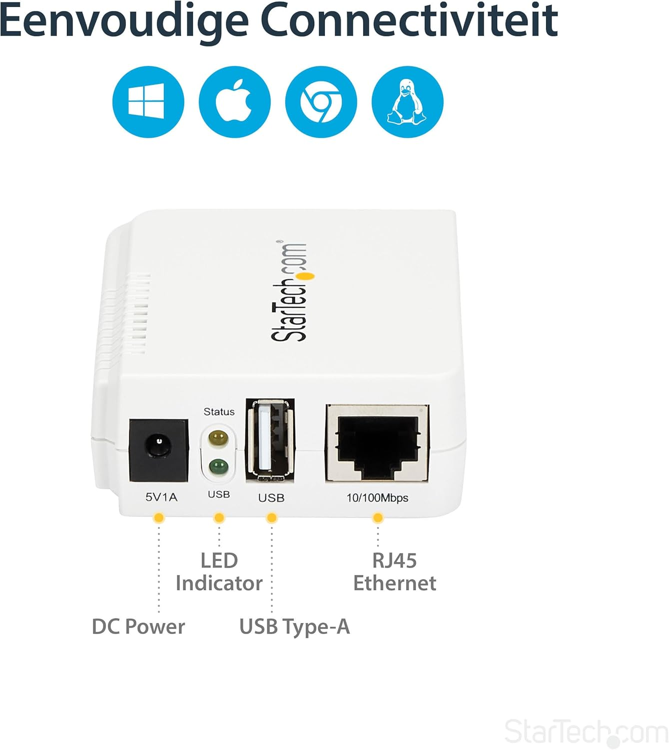 Startech.Com 1 Port USB WLAN 802.11 B/G/N Print Server with 10/100 Mb/S Ethernet Connection - Wireless-N Printer Server/Print Server image number 5