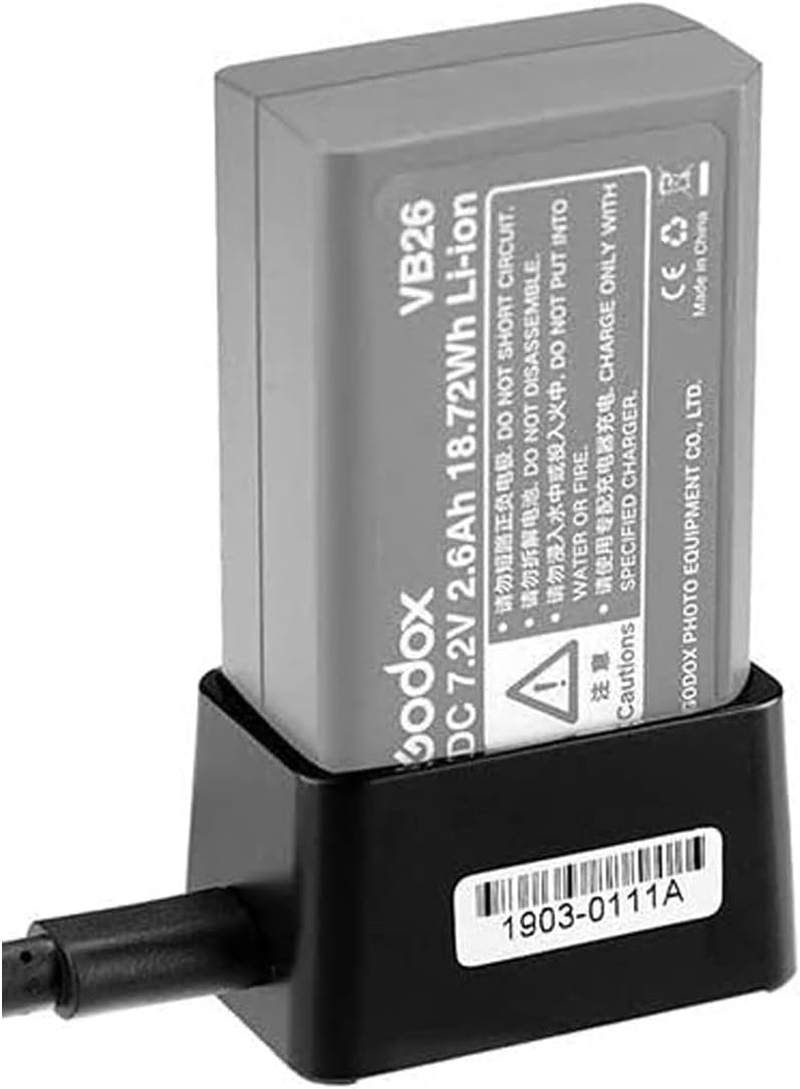 Godox VC26 USB Battery Charger DC 5V Input DC 8.4V Output for Charging VB26A Battery for Godox V1S V1C V1N V1F V1O V1P V860III V850III MF-R76 Ad100Pro with USB Charging Cable image number 1