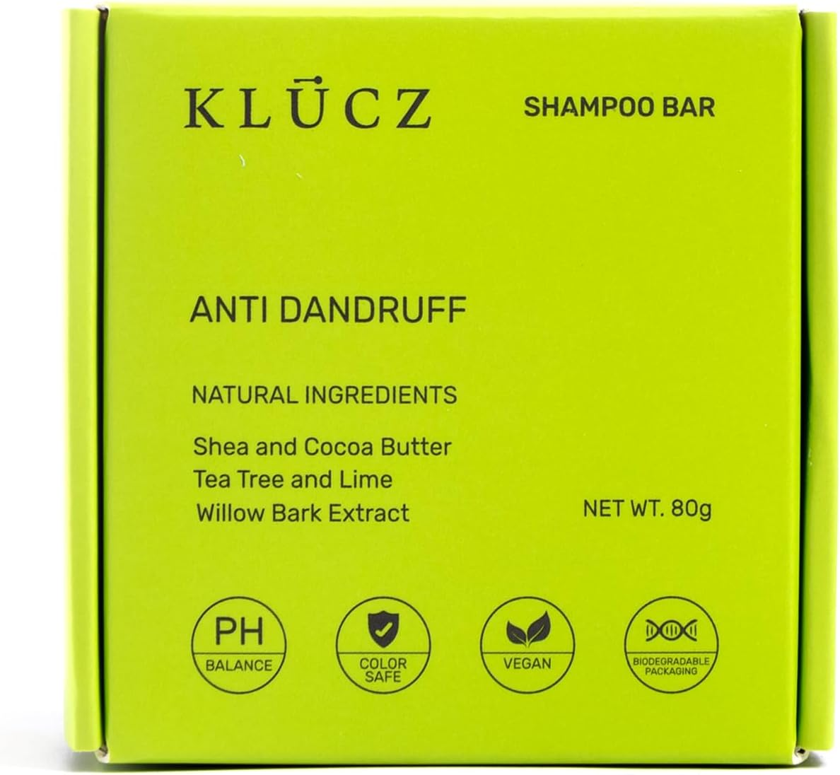 KLUCZ anti Dandruff Tea Tree Oil and Lime Shampoo Bar 80G image number 1