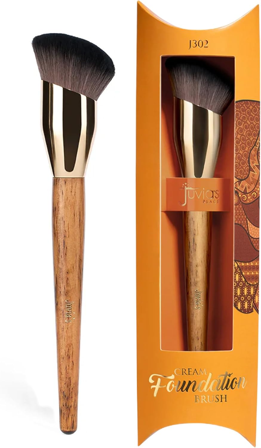 Juvia'S Place BRONZED J302 Cream Foundation Brush - Dense Soft Bristles for Smooth Blending, Airbrushed Finish - Ergonomic Handle for Precision Contour - Foundation, Cream, Liquid & Mousse Formulas image number 5