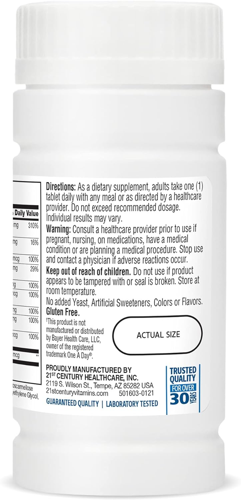 21St Century One Daily Men'S Health Tablets, 100 Count image number 4