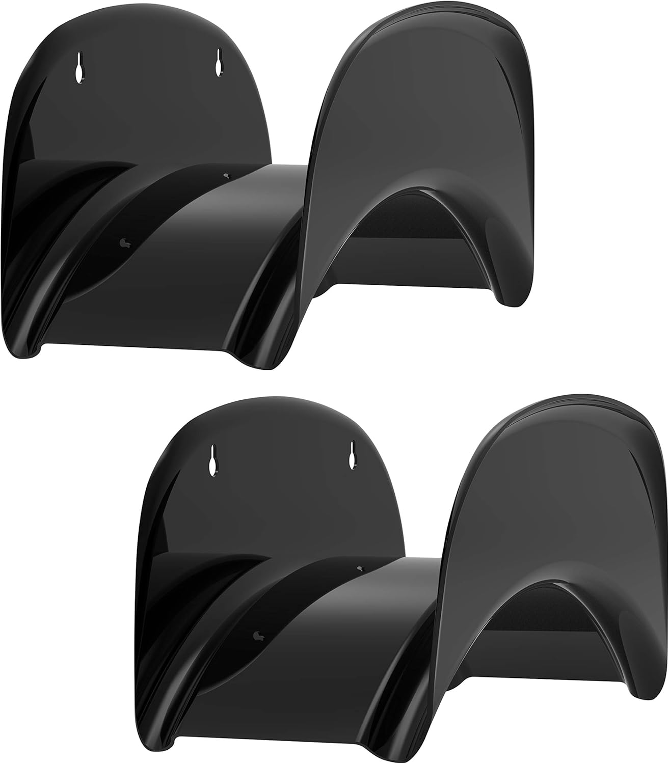 Gardzen 2-Pack Steel Wall-Mounted Heavy Duty Black Hose Bracket, Car Hose Holder, Carrier, Support for Garden Hose Hanger