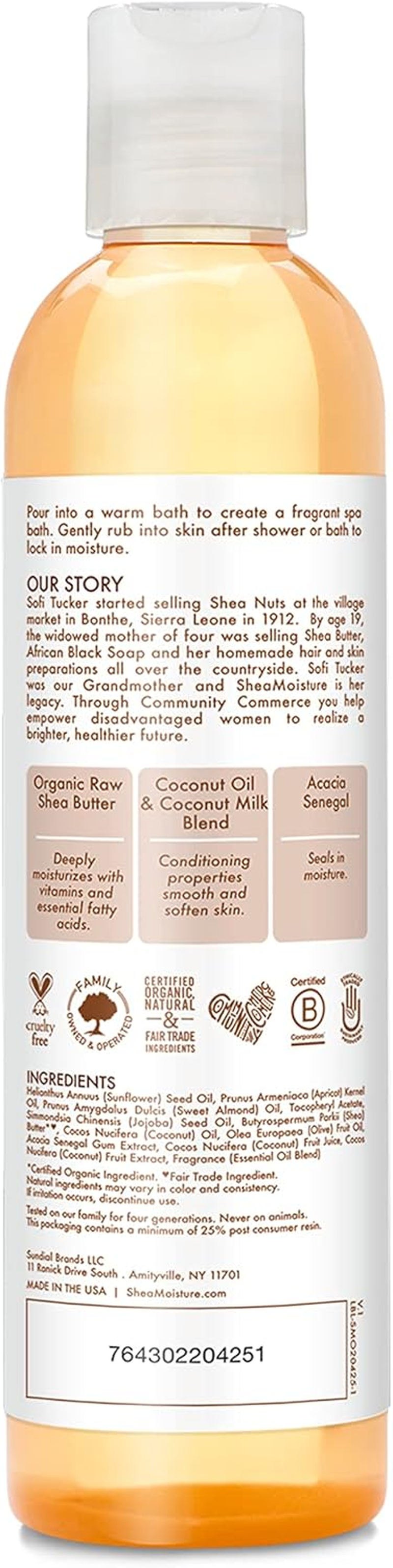 Sheamoisture Daily Hydration Body Oil Virgin Coconut Oil for Dry Skin Paraben Free 8 Oz
