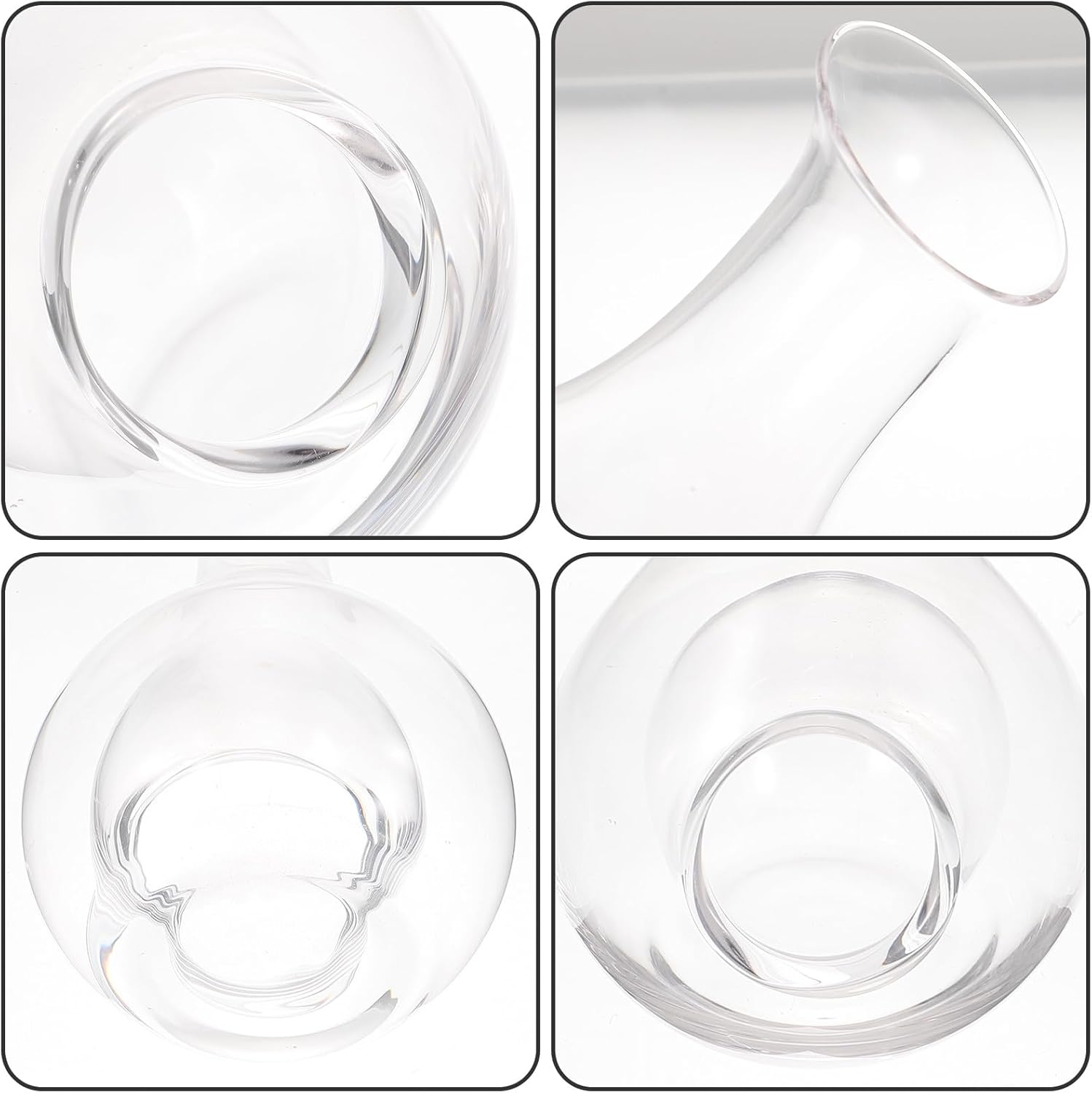 TOPPERFUN Creative 385Ml Glass Wine Decanter with Ice Chamber, Inclined Mouth Fast Red Wine Dispenser Pitcher, Japanese Style Glass Aerator for Home Entertaining image number 4