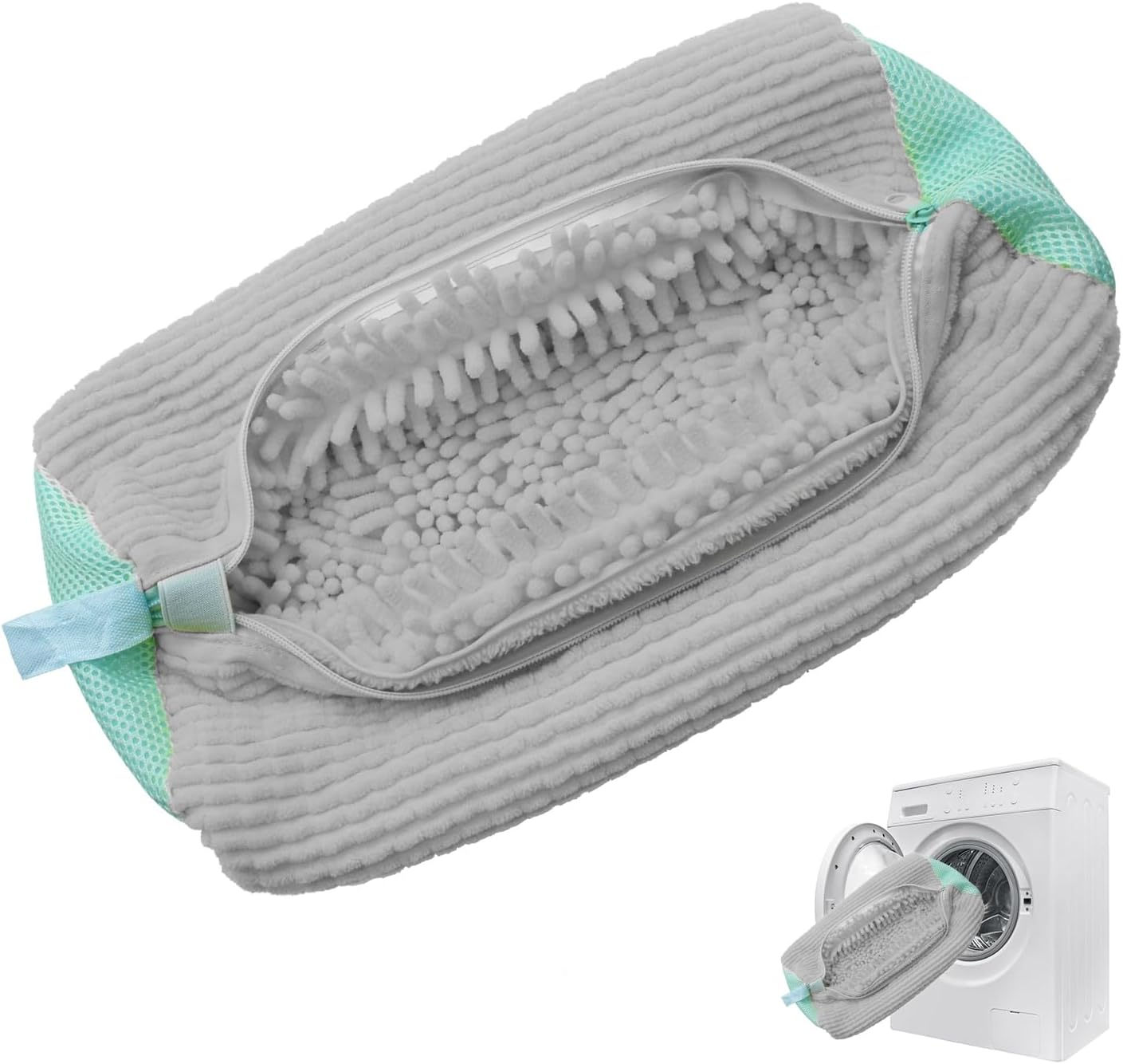 Henkion Reusable Shoe Washing Bags for Machine Washer & Dryer - 360&deg; Cleaning, Durable Zipper, Plush Protection - Fits All Shoe Sizes/Sneakers (Yellow, 2Pcs)