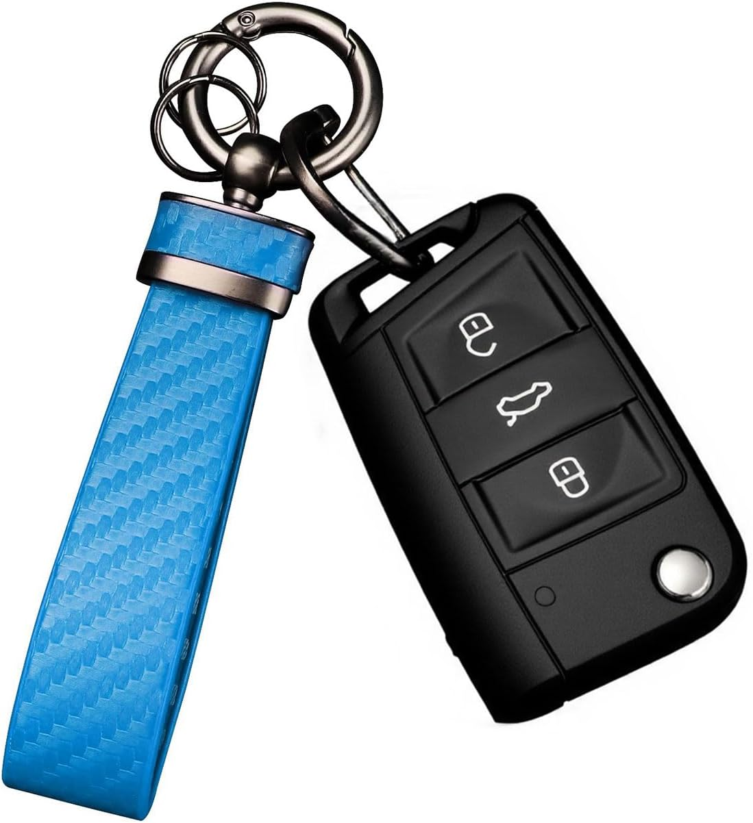 Car Keychain - Premium PU Leather Keyring with Anti-Loss D-Ring & 360&deg; Rotatable Key Chain and Screwdriver, Universal Key Chains for Key Fobs for Men and Women