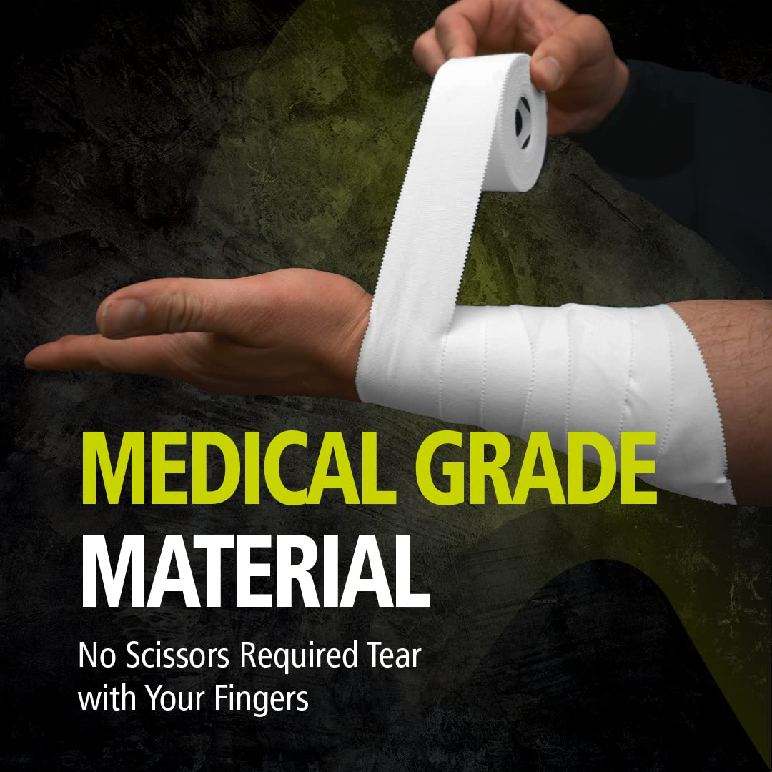 FASCIQ Premium Rigid Sports Tape | 8 Rolls 3.8Cm| White Athletic Tape | Easy Tear Soft Cotton | the Best Adhesion | Perfect for Athletes & Medical Trainers | Recover Faster, Train Harder! image number 4