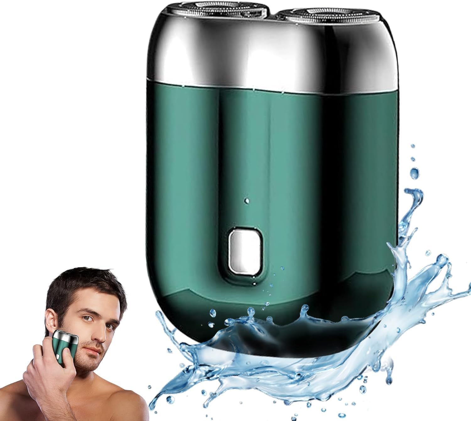 2025 Upgraded Waterproof Mini Electric Shaver for Men &ndash; Portable Cordless Travel Shaver with Deep Cleaning, Multi-Functional Trimmer & Gentle Grooming (Silver)