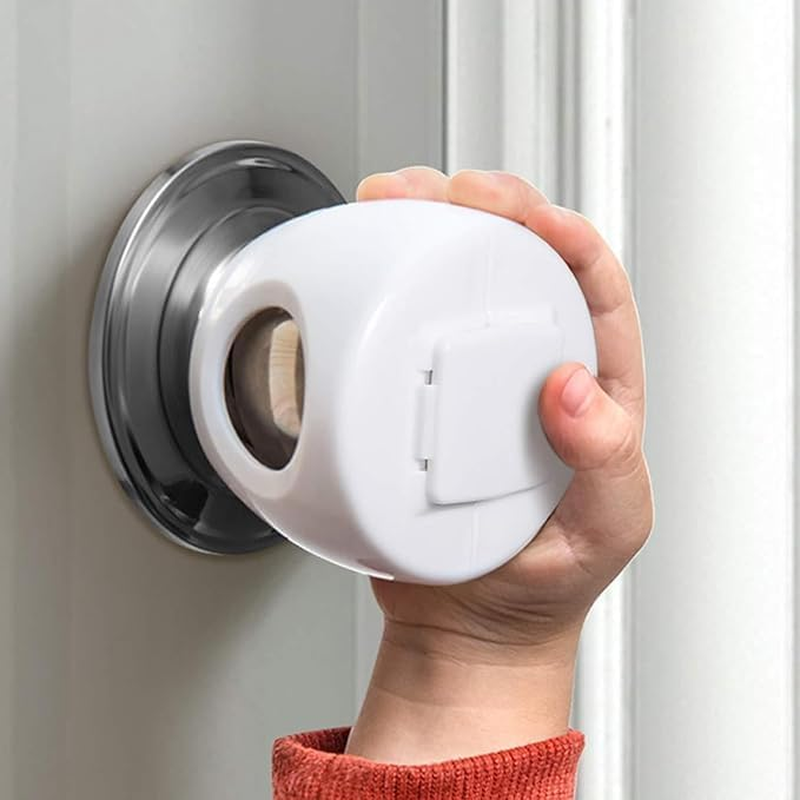 3 Pack Child Proof Door Knob Safety Covers,Easy Install Baby Door Knob Covers for Kids,Fits Most Spherical Door Knobs,Locks Cover for Doors Handle Covers Home Child Safety Protector image number 1