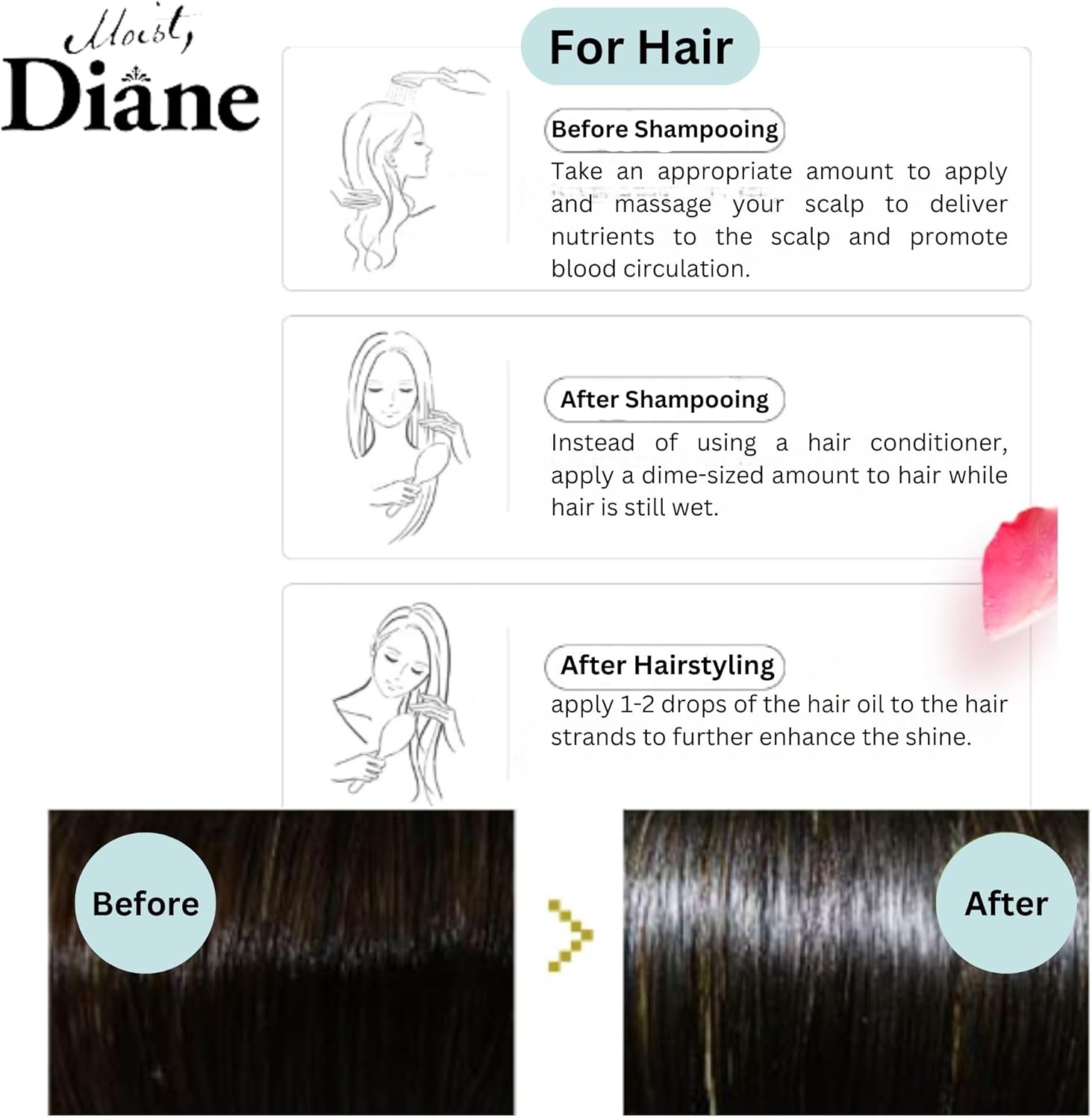 Diane Bonheur Hair & Body Oil [Blue Jasmine Scent] Diane Bonheur 100Ml image number 6