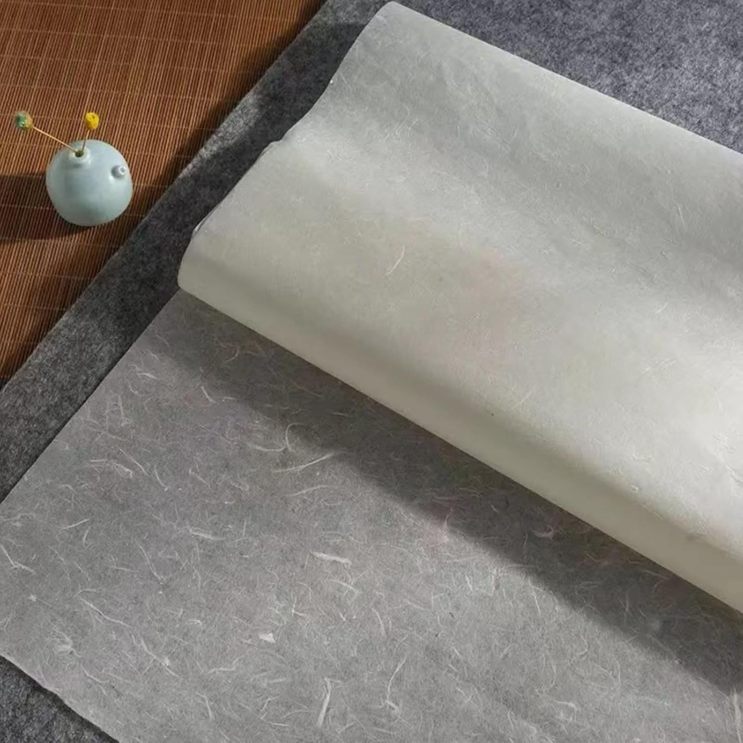 Vagocom 80 Sheets 11"X6.7" Mulberry Paper,Handmade Origami Paper Natural Fiber Rice Paper Sheets for Decoupage Paper,Diy Art Crafts(28X17Cm) image number 3