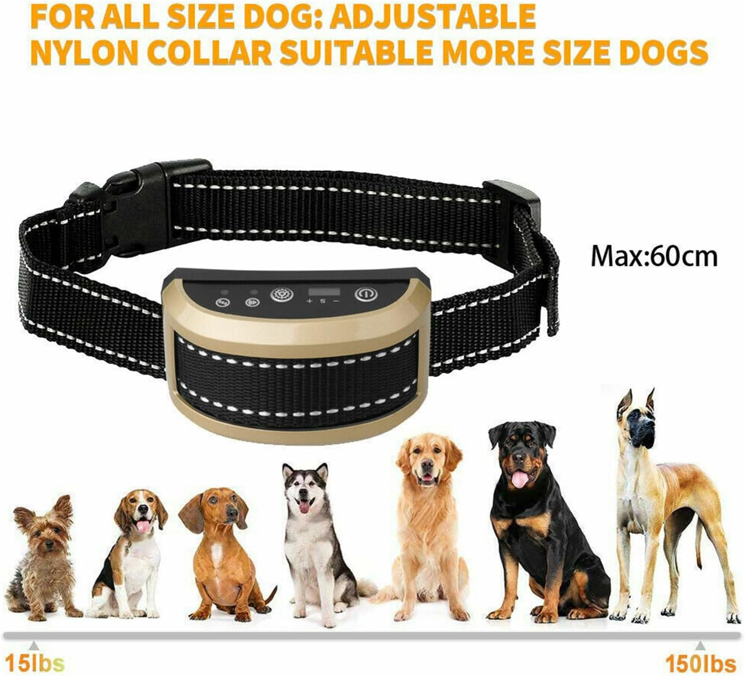 Leona Co Shock Collar, Bark and Training Collar Combo, Rechargeable Automatic No-Shock anti Bark Collar, Auto Stop Barking Trainer (Black Bone) image number 4