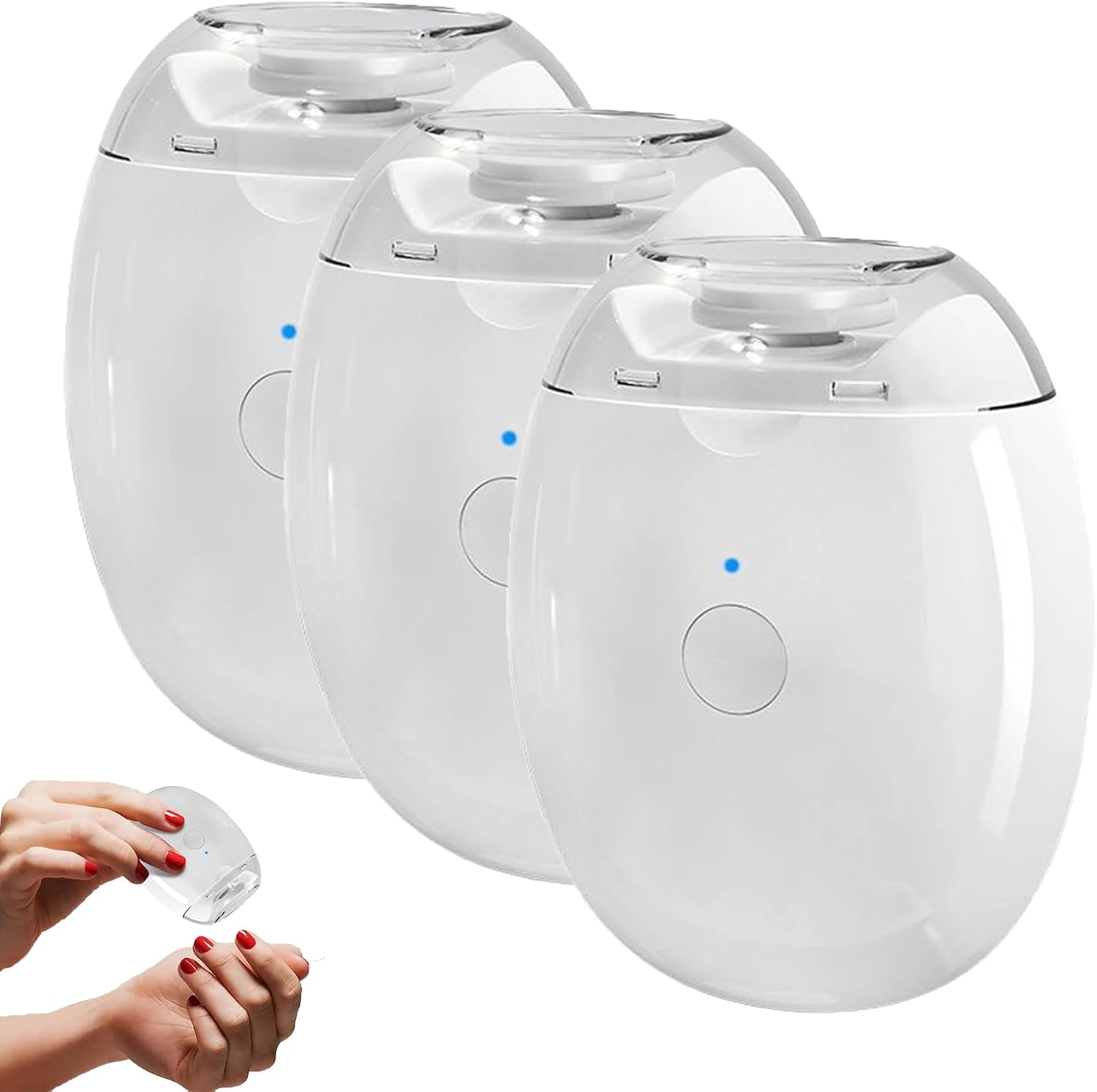 Smart Fingernail Grinder Pro, Universal Automatic Fingernail Grinder, Super Quiet Smart Nail Trimmer with LED Light & 3 Speed Settings, for Baby, Kids, Adults, Seniors (2PCS)