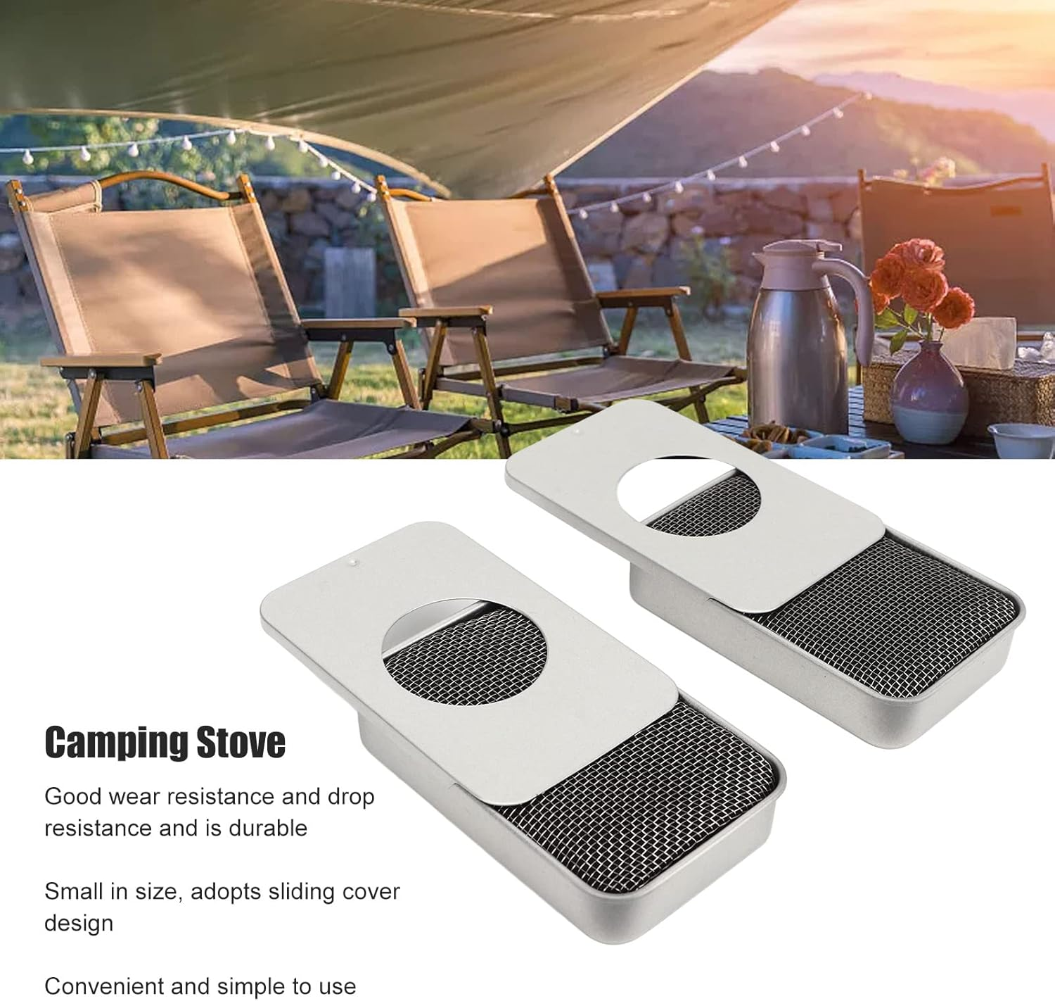 Bewinner 2PCS Camping Stove, Mini Lightweight Stainless Steel Stove for Alcohol or Solid Fuel, Alcohol Stove for Outdoor Camping Backpacking Hiking image number 3