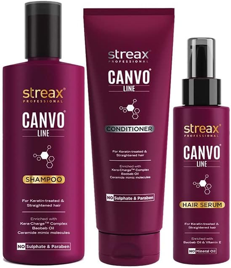 Streax Professional Canvoline Straightening Post Care Shampoo for Women | Chemically Treated Hair - 250Ml | anti Frizz & Hair Breakage | Soft & Tangle Free Hair | Sulphate & Paraben Free image number 2