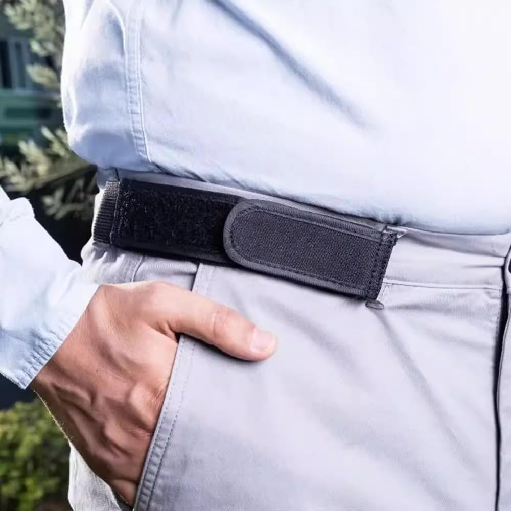 2Pcs No Buckle Elastic Belts Lazy Adjustable Belt Elastic Invisible Side Waist Belt Outdoor Buckle-Less Belt image number 6