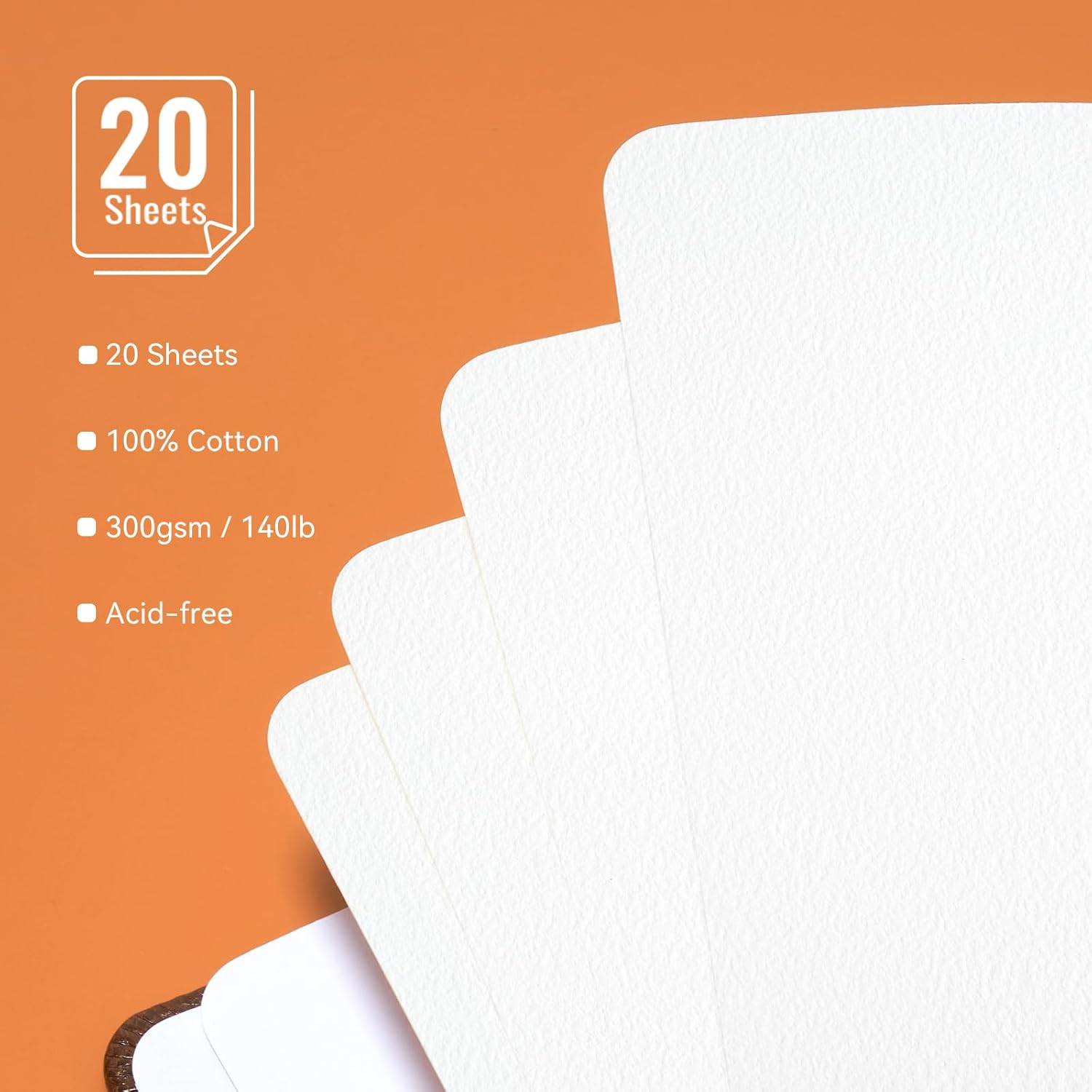 Paul Rubens Watercolor Journal, 100% Cotton Acid-Free Cold Press Watercolor Sketchbook 3.54 * 5.04 Inches, 140Lb/300Gsm,20 Sheets for Watercolors, Gouache, Acrylics image number 3