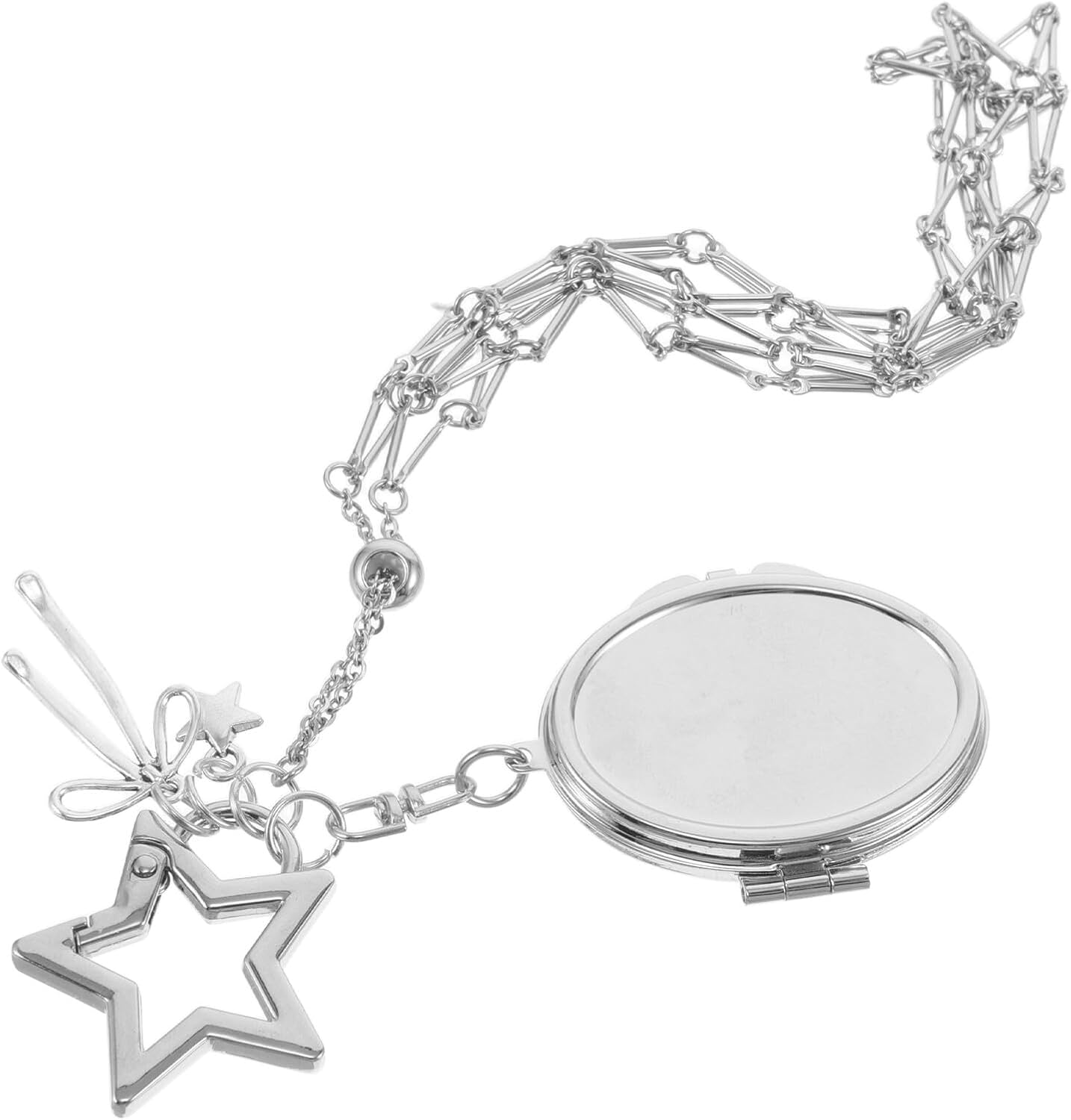 GANAZONO Stainless Steel Mesh Lipstick Holder Keychain Pendant, 16Cm Oval Lip Balm Organizer for Women&rsquo;S Handbags and Backpacks, Lightweight Fashion Bag Charm and Compact Mirror Case image number 5