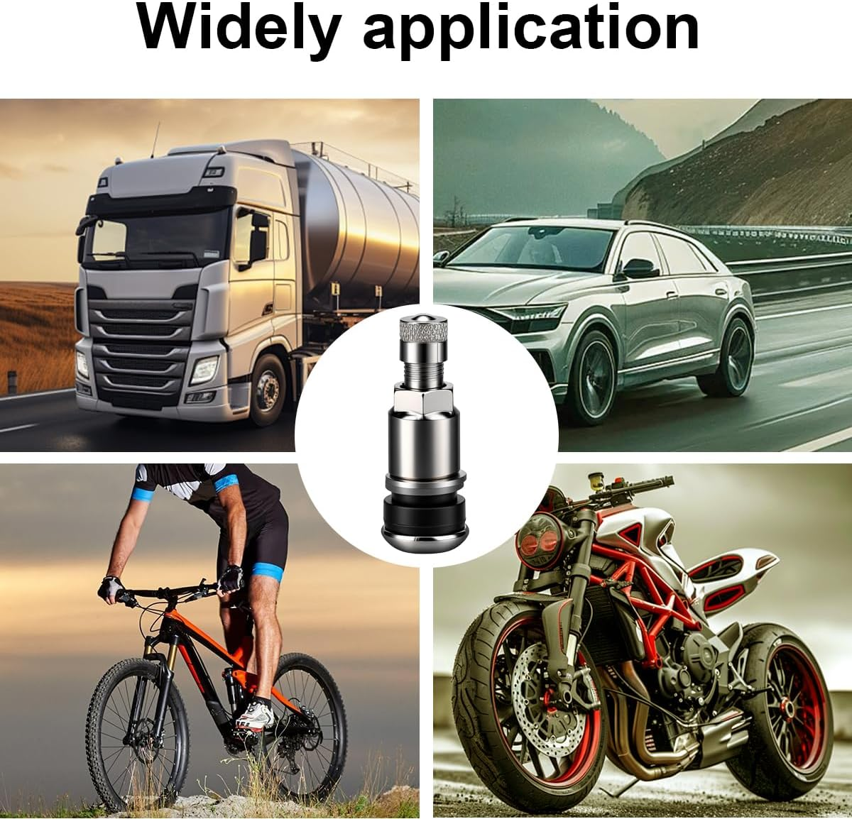 Ruayia Universal Tyre Valve, 8 Pieces, Car Valve, Key, Metal Valves for Aluminium Rims, Car Tyre Valves, Air Valves, Steel Valves, Wheel Valves, Tyre Valves, Pack of 8 image number 5