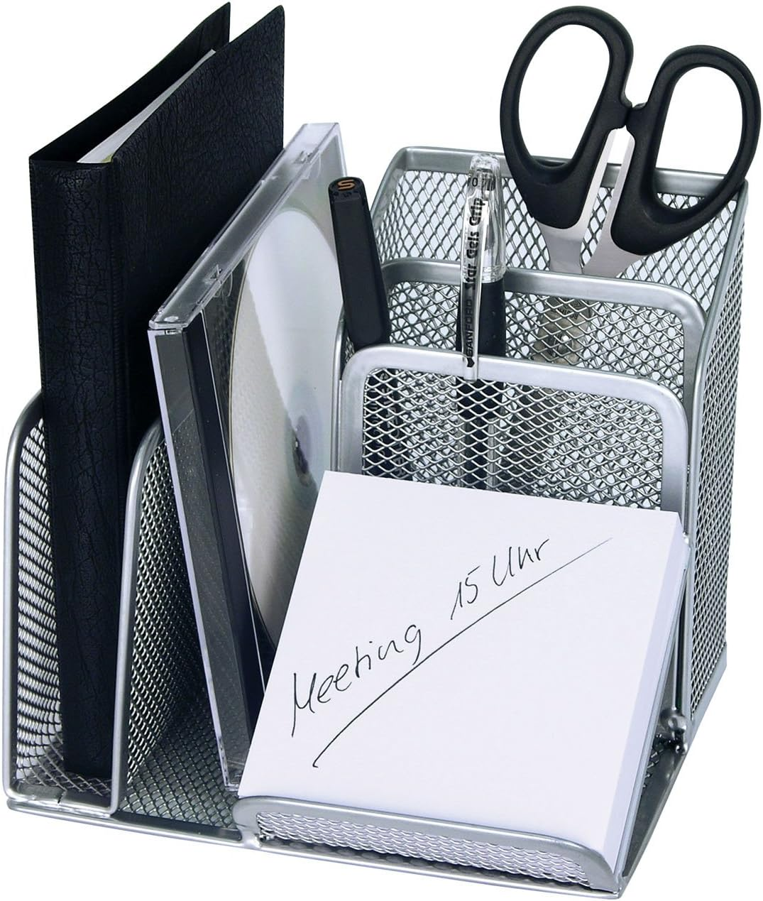 Wedo 65354 Office Letter Stand with 3 Compartments Wire Metal Silver
