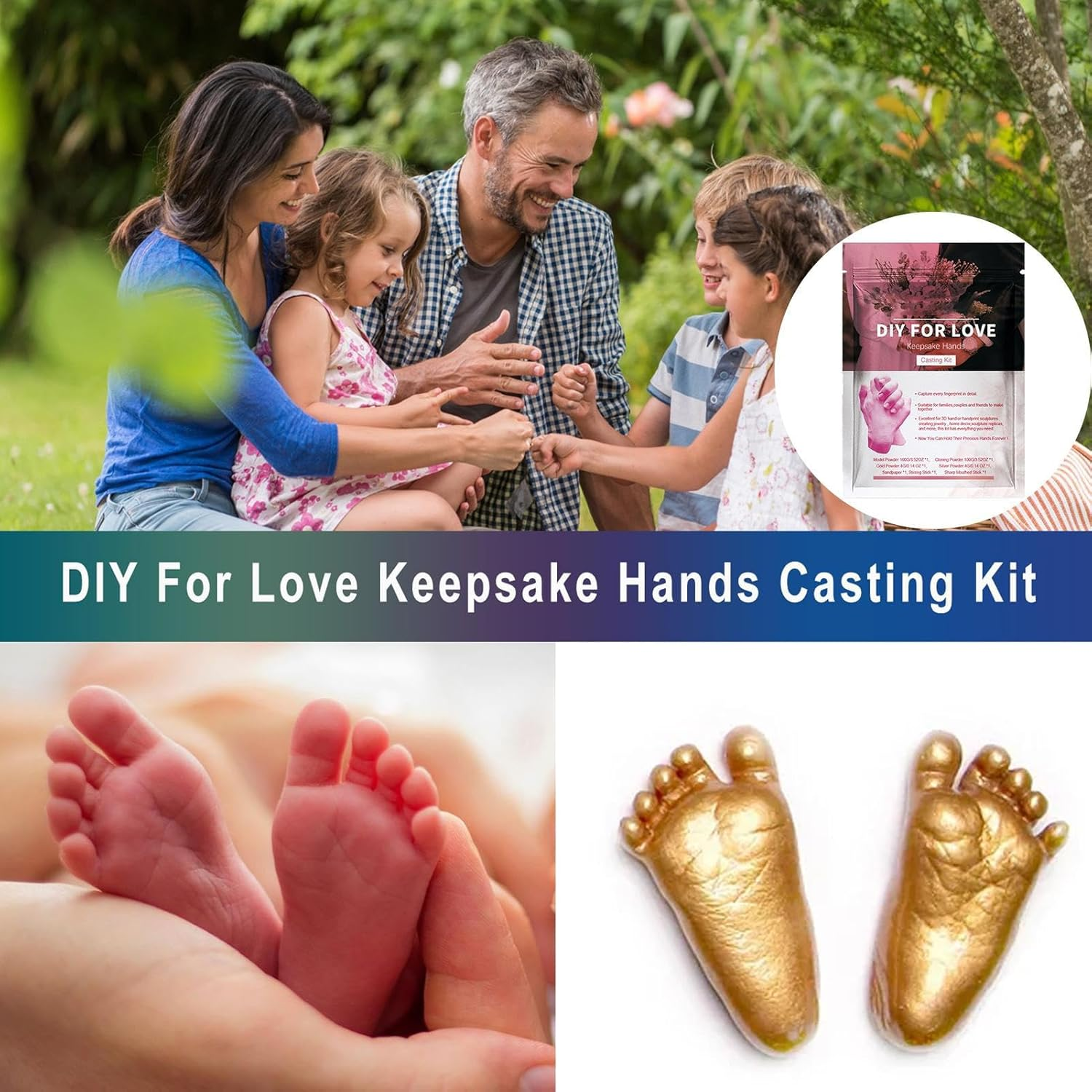 Vgvgaj Hand Casting Kit for Couples,Handmade Plaster Statue Molding Kit | Romantic Couple Activities, Keepsake Sculpture for Handmade Crafting Home Decor Display image number 1