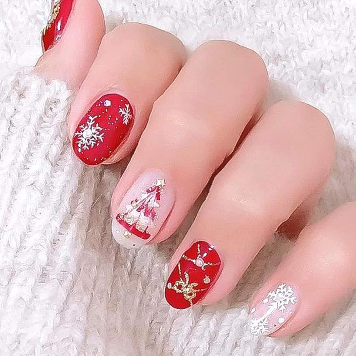 Kowaku 1 Sheet Christmas Snowflakes Snowman X-Mas Nail Stickers - Style 1 image number 6