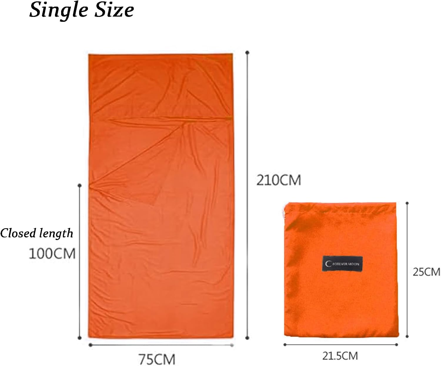Sleeping Bag Liner, Lightweight Adults Camping Prevent Dirty Sleep Bag Liner, Smooth Single Sleeping Bag Liner, Sleeping Prevent Dirty Sack for Camping Hiking Hostel Travel, 75X210Cm image number 3