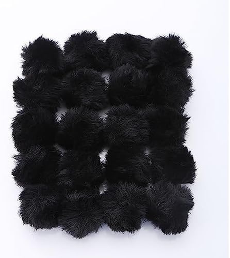 MIUPOO Craft Pom Pom Balls,Black Poms Costume Accessory, Pom Pom Balls for Arts and DIY Creative Crafts Decorations,Black,1.5 Inches,20 Pieces. image number 2