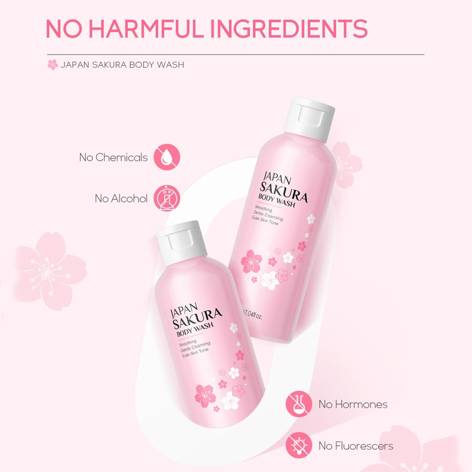 Loodgao Gentle Hydrating Body Wash for Women and Girls 200ML Cherry Blossom Shower Gel Moisturizes and Softens Skin with Natural Fragrance Pink One Size image number 5