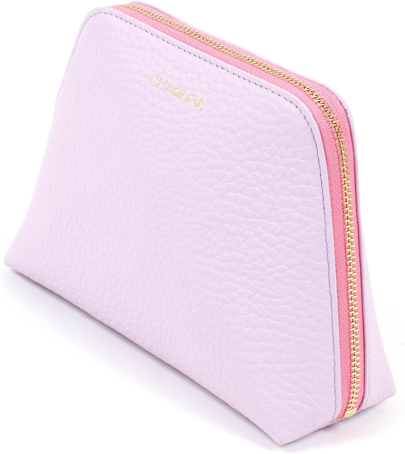 Kitamura PH0775 Cowhide Large Pouch - Beige/Ice Blue 50211 image number 2