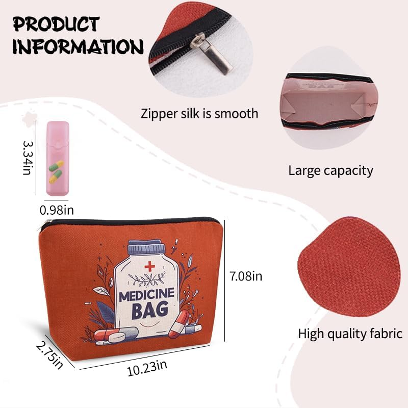 Medical Bag Organizer Pouches Nurse Practitioner Gifts Bag Drug Pill Organizer Physician Assistant Pharmacy Student Patients Travel Makeup Bag Doctor of Nursing Practice Graduation Gifts Pouch Bags - Elastic Silicone Cable Straps Cord Organizer image number 6