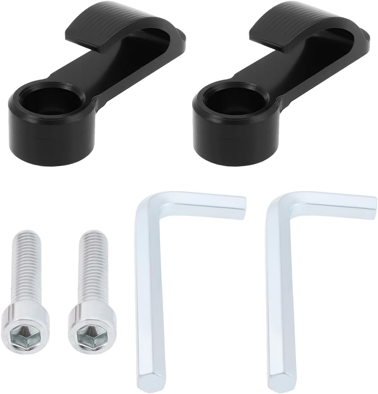 Emsea 2Pcs Motorcycle Handlebar Hook CNC Aluminium Helmet Hook Suitable for Motorcycle Helmets Gloves Cups(Black)