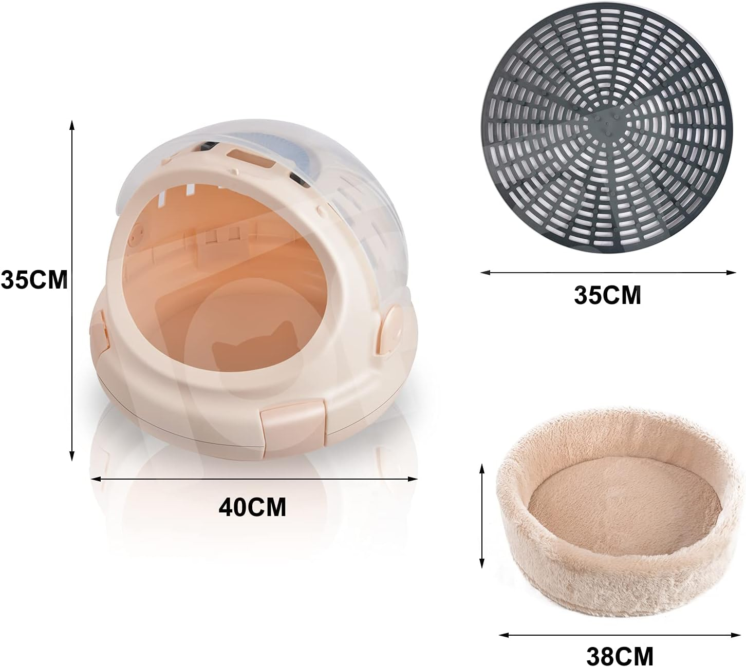 Truepal Pet Carrier Portable Cat Carrier Pet Cave,Pet Basket, Soft Cosy Cage Cat House Cat Bed Waterproof Non-Slip Bottom W/Nest Bed Locking Cover for Dogs and Cats image number 3