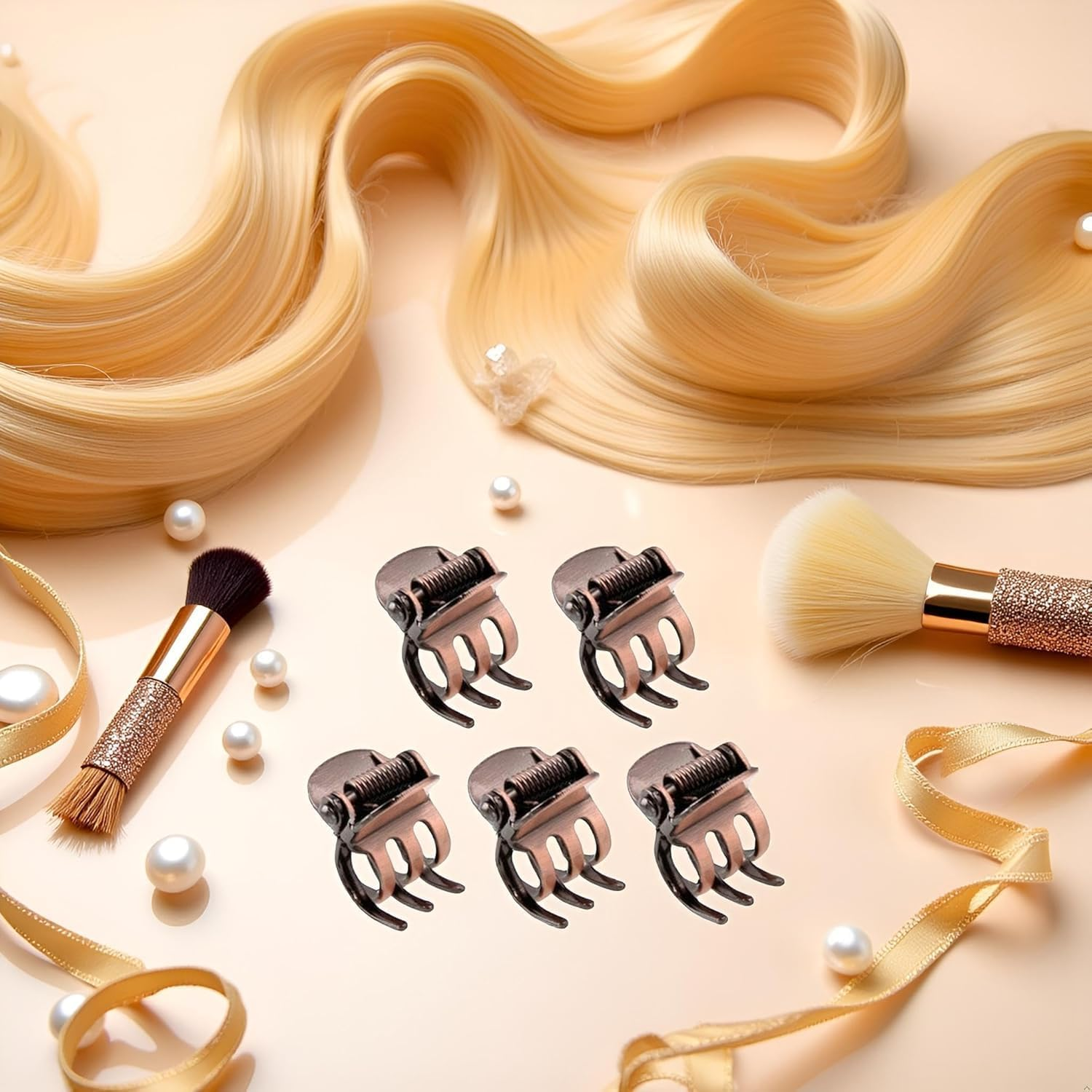 10PCS Mini Metal Hair Claw Clips for Women,Mini Metal Hair Claw Clips,Bronze Clamp Side Bangs Clip Hair Styling Tool Hairpins Hair Accessories for Women image number 4