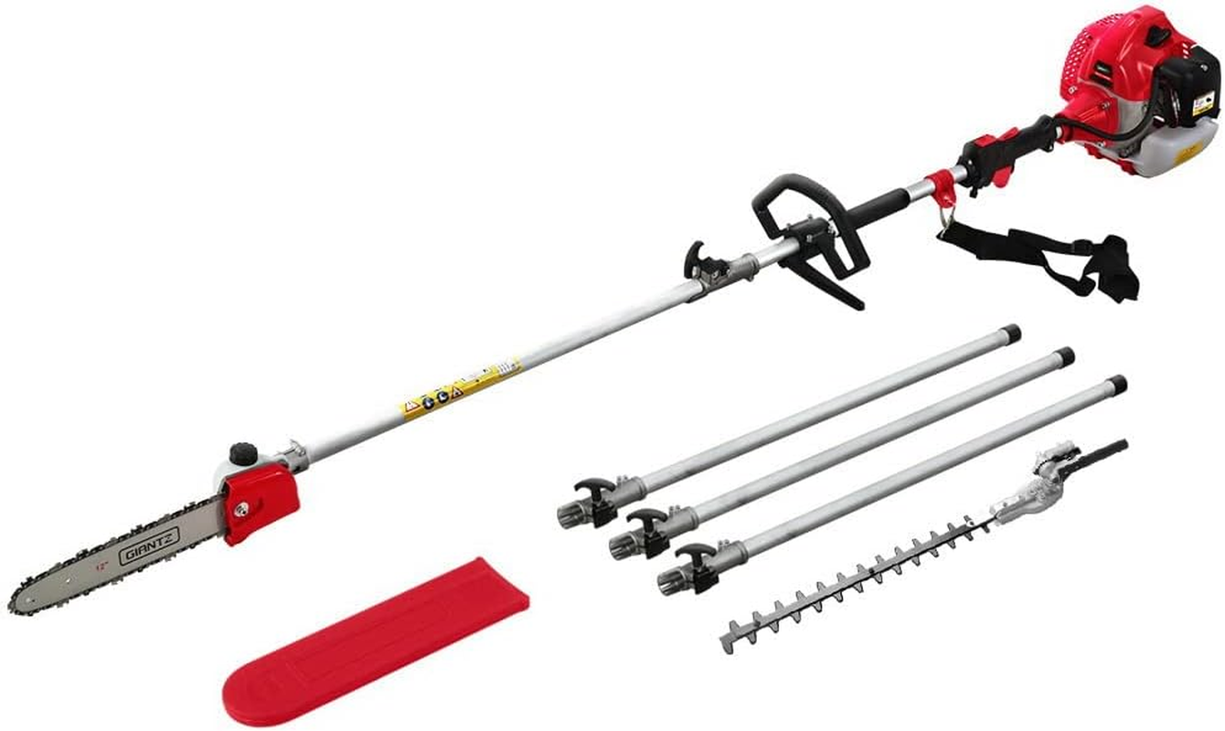 Giantz Pole Saw, 65Cc Hedge Trimmer Brush Cutter Poles Tree Pruner Chainsaw Cordless Petrol Hand Power Chainsaws Home Garden Farm Whipper Snipper Tool Saws, with Extra Chains Spark Plug 12" Bar 2 In1 image number 5