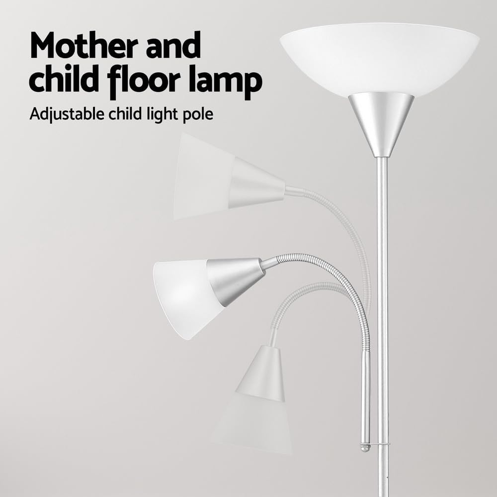 Artiss Floor Lamp Mother and Child Modern Home Living Room Office Reading Silver image number 4