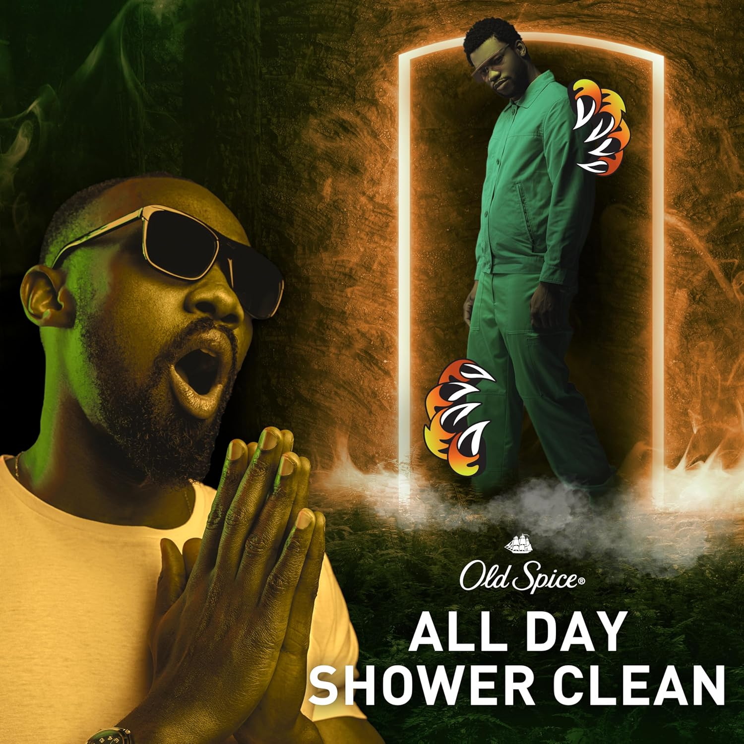 Old Spice Cleansing Body Wash for Men, 3X Defense, 24/7 Shower Fresh with Lasting Scent, 2-In-1 Body & Face Wash, Bearglove with Crisp Orchard Scent, 33.4 (Pack of 4) image number 2