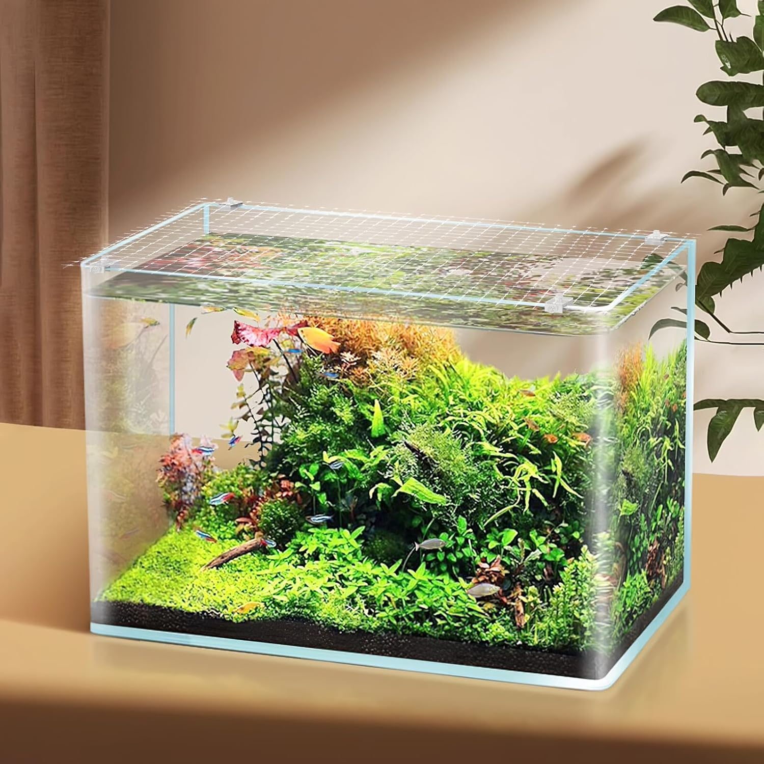 HYTROVE 1Set Fish Tank Anti-Escape Mesh Cover Terrarium Netting Fish Tank Net Pet for Aquariums and Preventing Pet Random Style image number 5