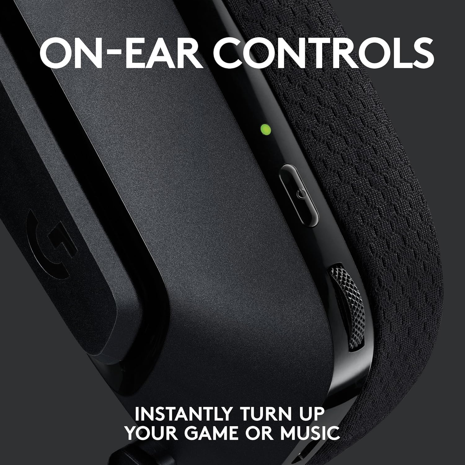 Logitech G G535 Lightspeed Wireless Gaming Headset - Lightweight On-Ear Headphones, Flip to Mute Mic, Stereo, Compatible with PC, PS4, PS5, USB Rechargeable - Black image number 1