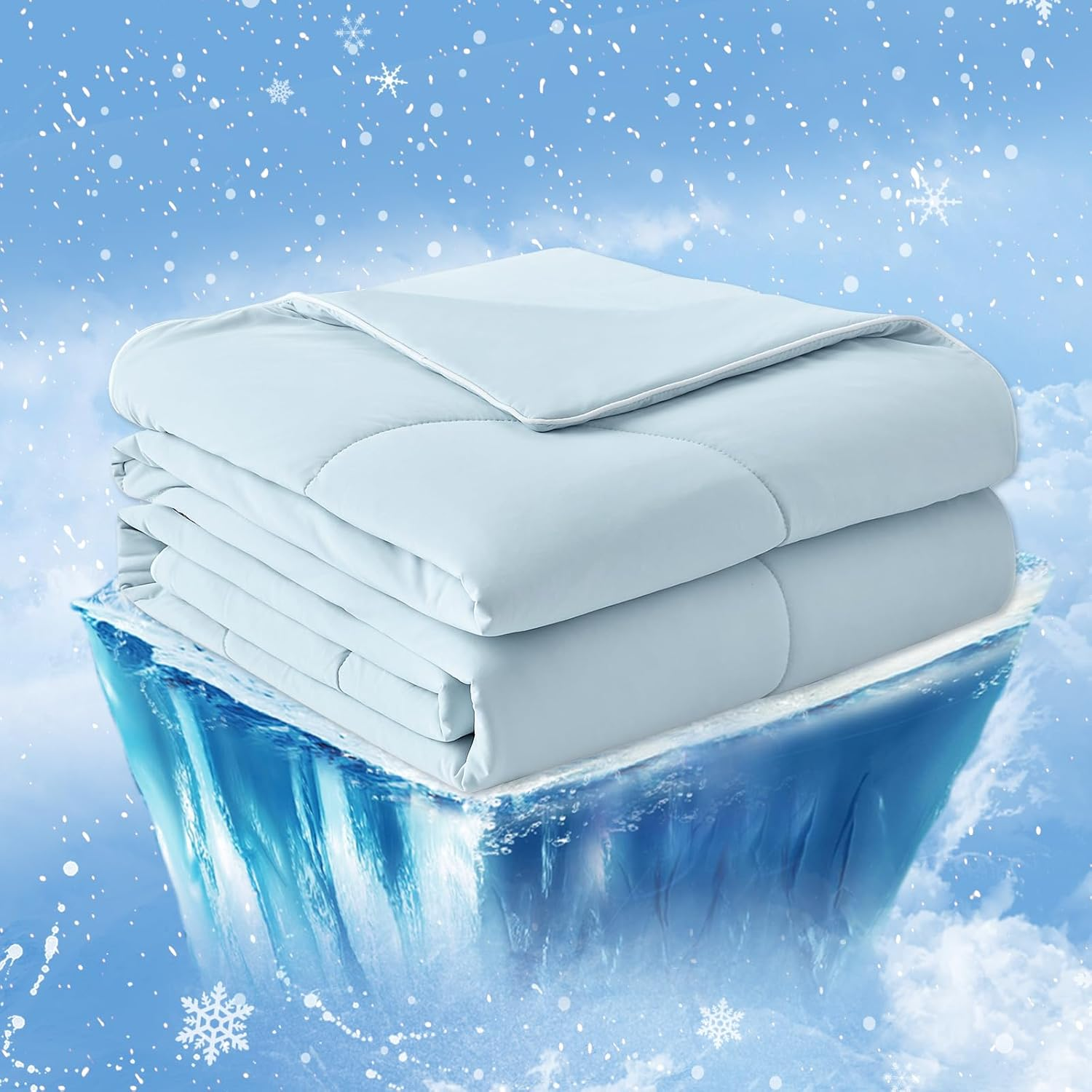 Cozy Bliss Cooling Comforter Queen Size, Cooling Blankets for Hot Sleepers and Night Sweats, Tie Dye Grey Summer Comforter for Queen Size Bed, Breathable Soft Lightweight Silk Smooth