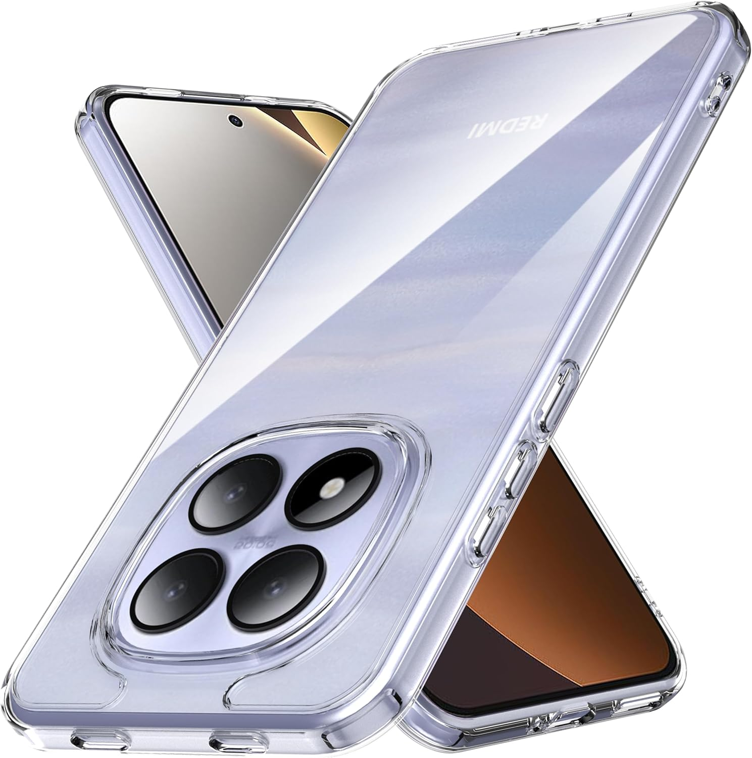 Anoowkoa Mobile Phone Case for Xiaomi Redmi Note 15 Pro 5G Case Cover [Shockproof TPU and PC Hybrid Transparent Mobile Phone Case] Thin Transparent TPU Protective Case