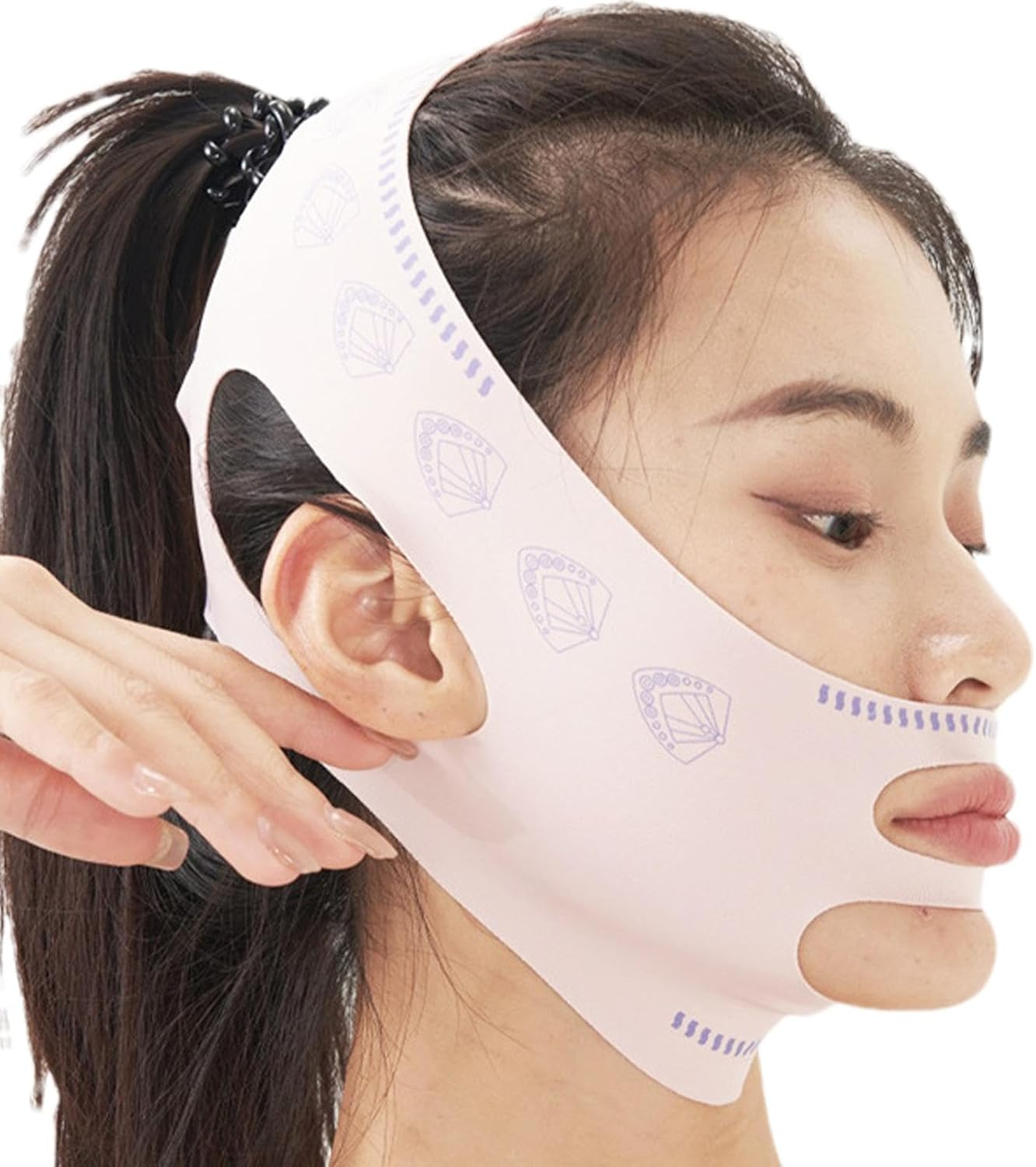 Shurzzesj Face Sculpting Tool,Elastic Face Lift Tape Face Shaper - Skin-Friendly Face Fat Reducer Face Slimming Device for Daily Use image number 5