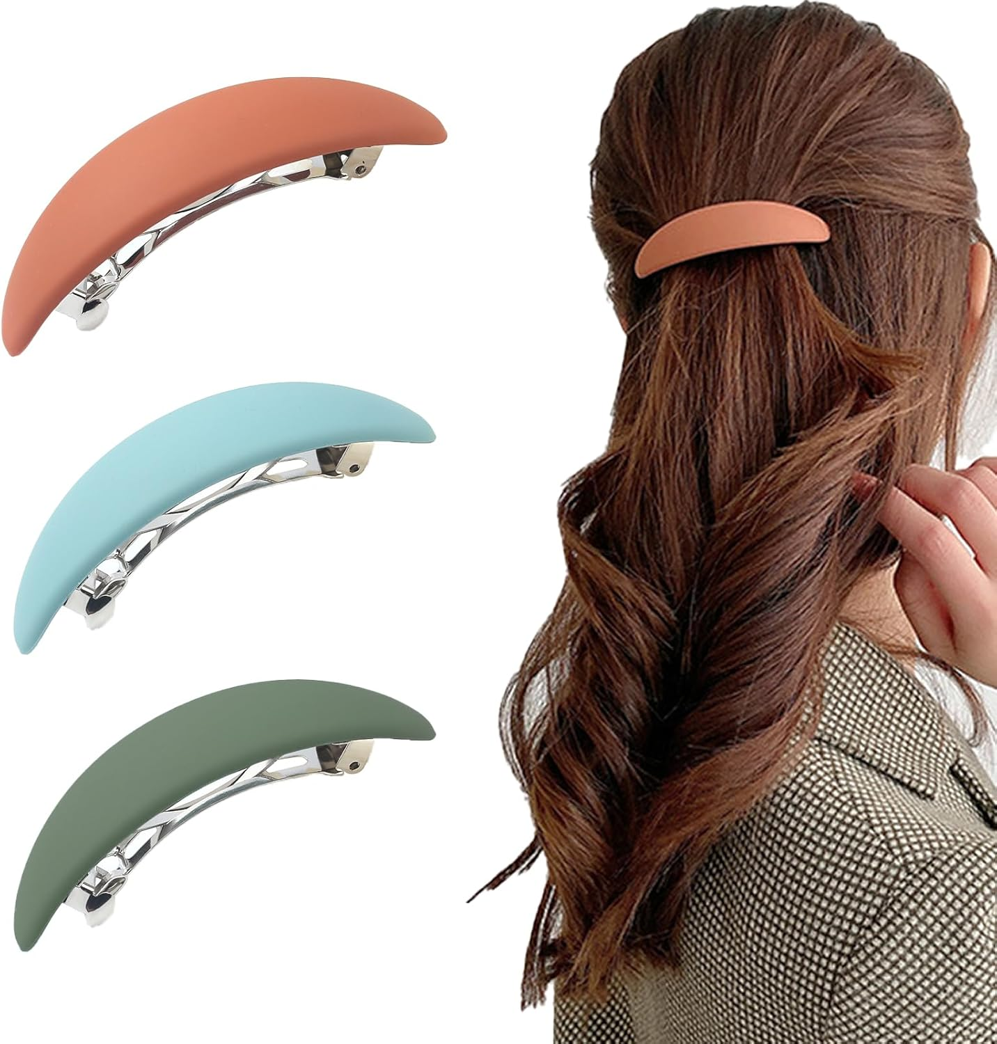 Set of 3 French Hair Clips for Women - Classic Car Hair Claws Elegant Hair Accessories image number 6