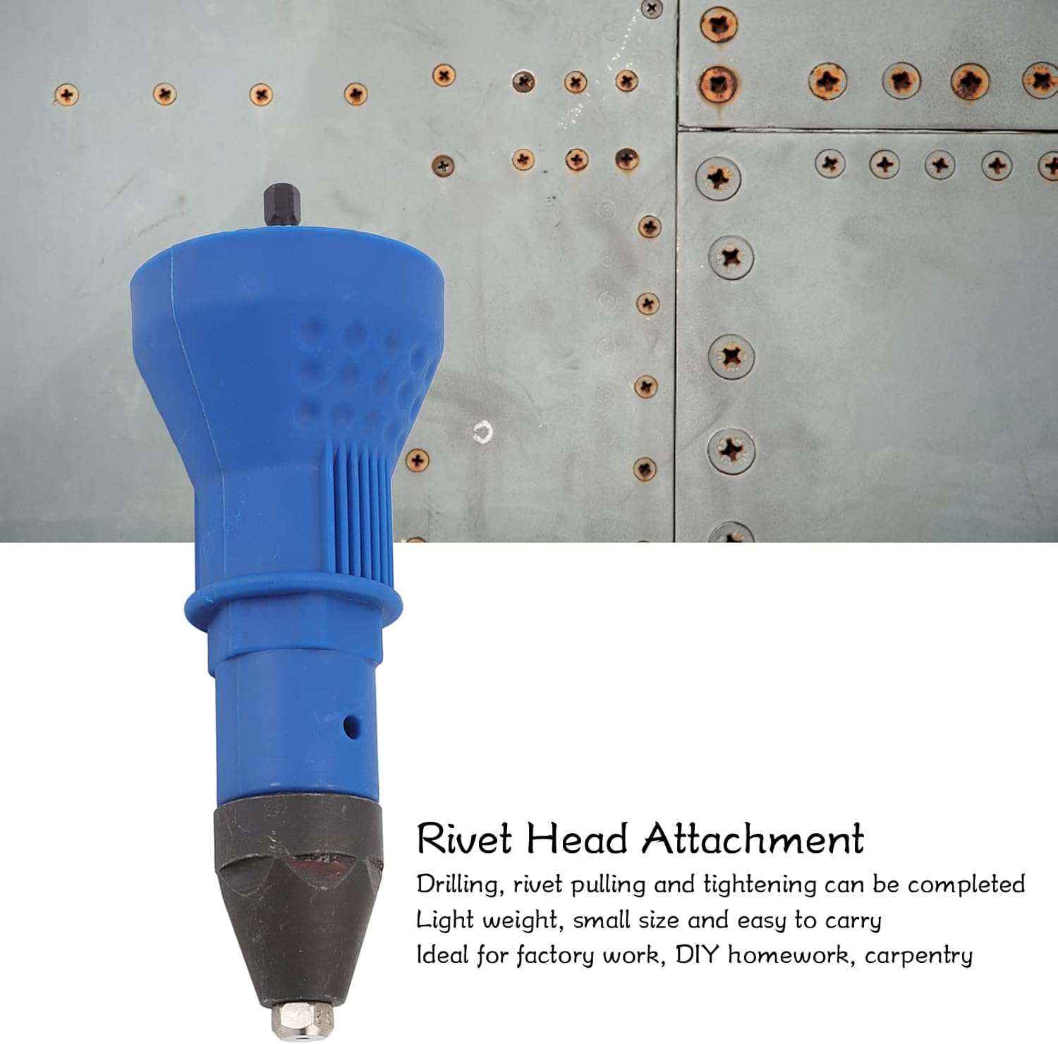 Rivet Gun Adapter, 155Mm Electric Drill Converter for Drilling Rivet Pulling Tightening for Factory Work DIY Homework image number 4