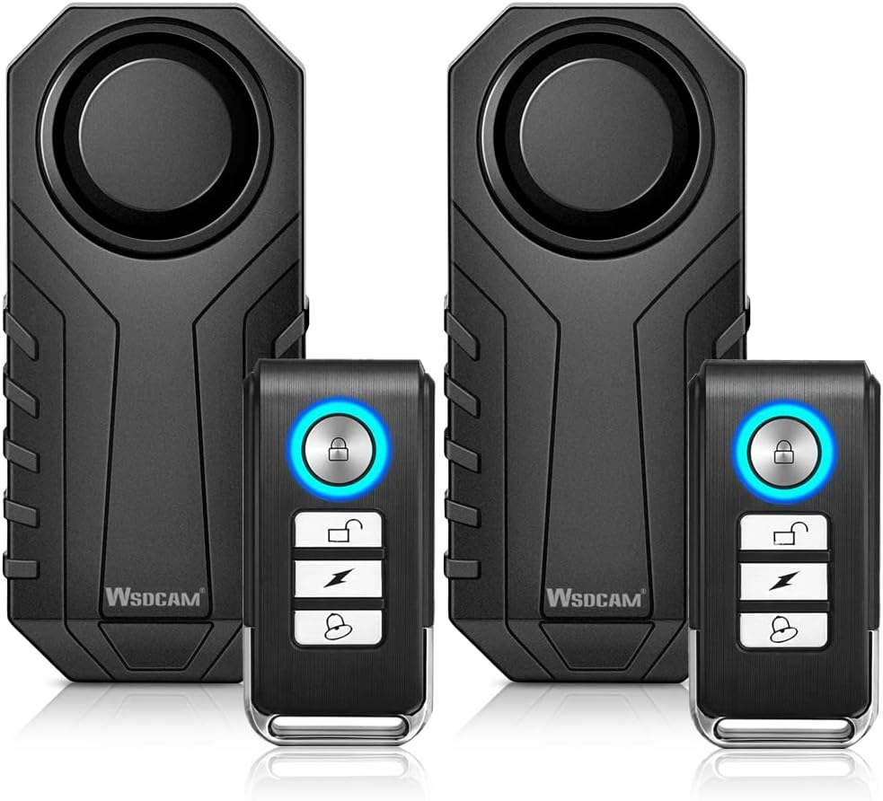 WSDCAM Bike Alarm with Remote 2 Pack, 113Db Wireless Anti-Theft Vibration Motorcycle Bicycle Alarm Vehicle Security Alarm System (Black) image number 5