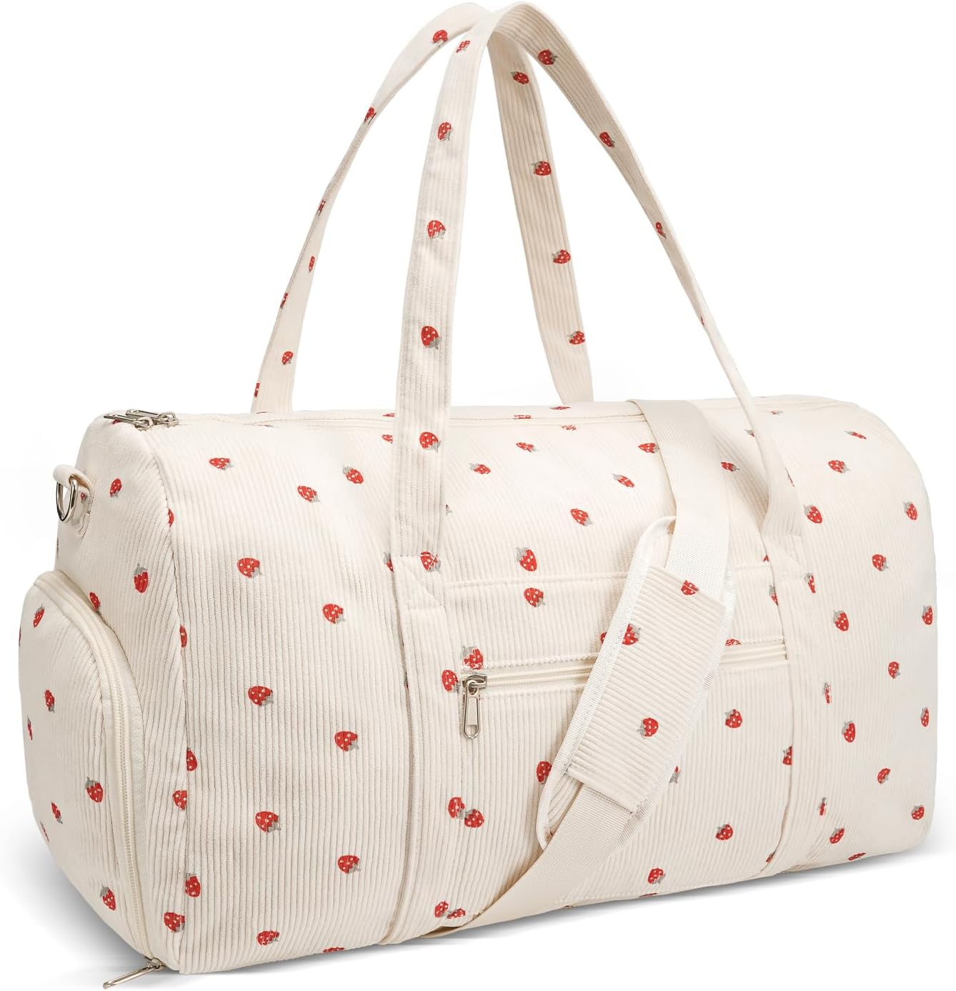 Gym Bag for Women, Cute Duffle Bag, Quilted Duffle Bag for Travel, Floral Duffle Bags, Weekend Bag with Zipper Pocket Dance Bag Organizer, Quilted-Blue Flowers, with Shoe Compartment