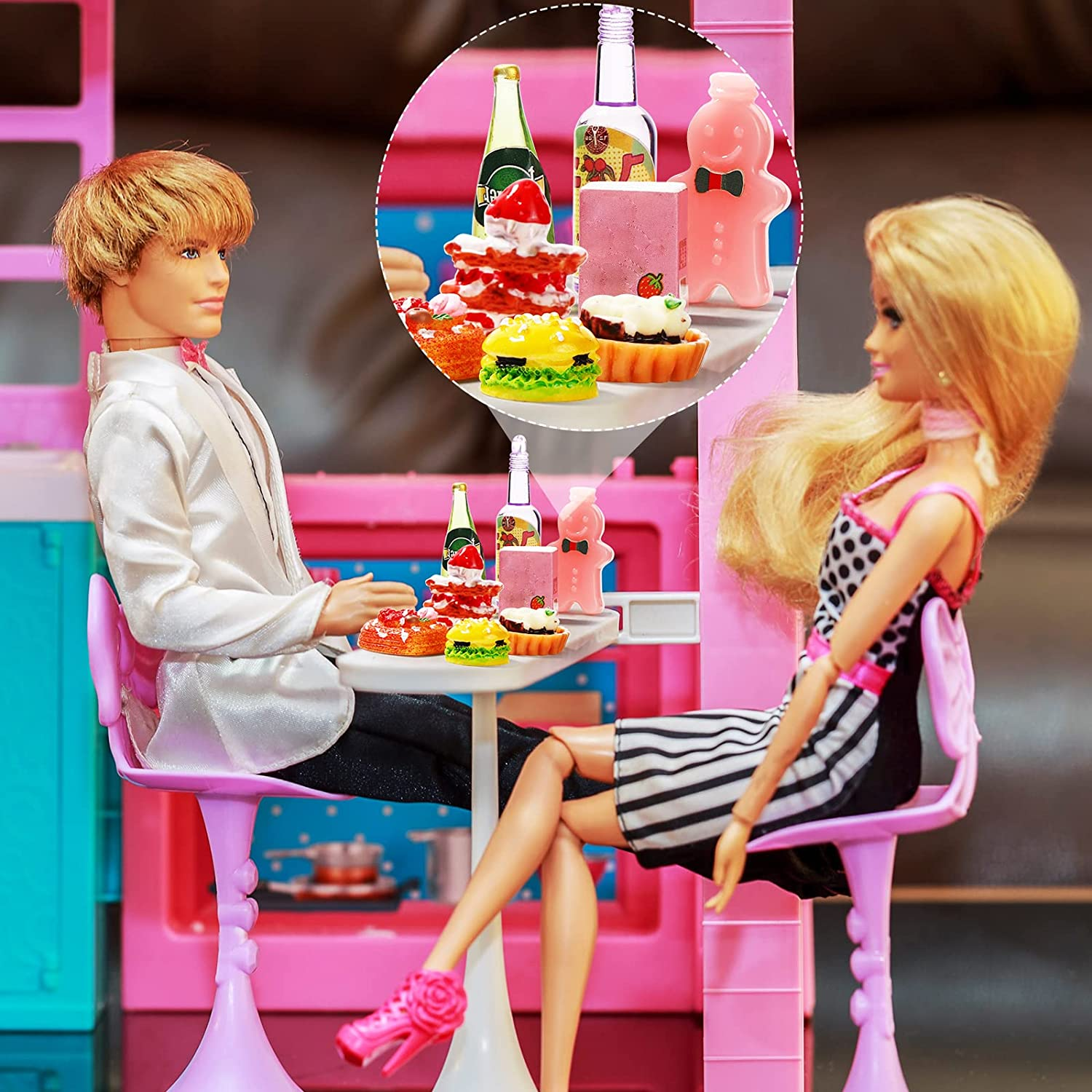 Skylety 180 Pieces Miniature Food Drinks Toys Mixed Resin Foods Dollhouse Kitchen Play Food Mini Food Toy Set for Adults Teenagers Pretend Cooking Game Doll House Decoration image number 6