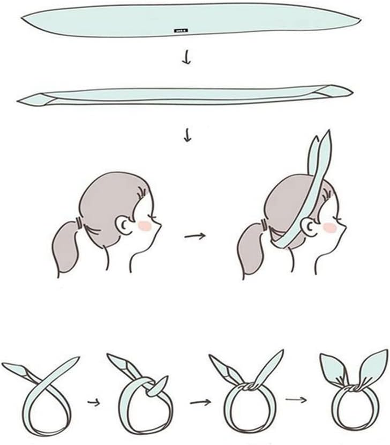 SHTGOI Bendable Headbands Vintage Headband Twist Bow Wired Headbands Iron Wire Rabbit Ears Headband Bow Hair Band Hair Accessories for Women Girls image number 1