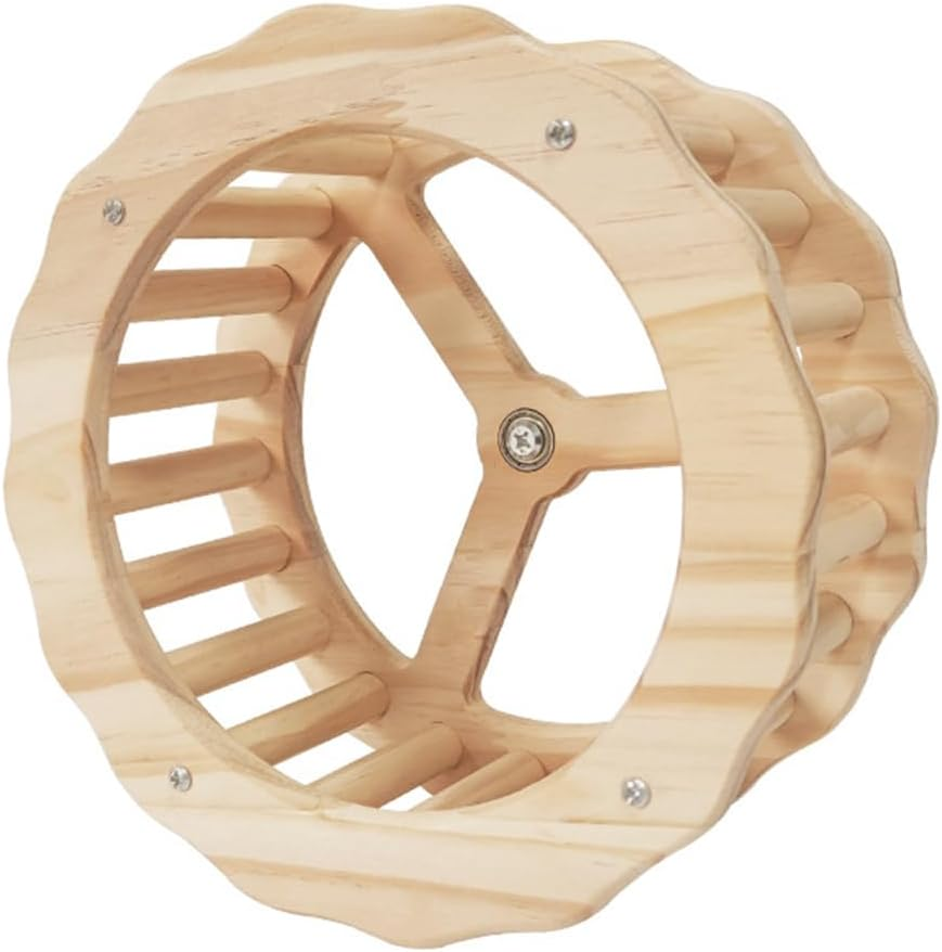 AIMALL Wooden Parrot Exercise Wheel Toy with Silent Bearings and Durable Design for Climbing and Play, Bird Cage Accessory image number 5