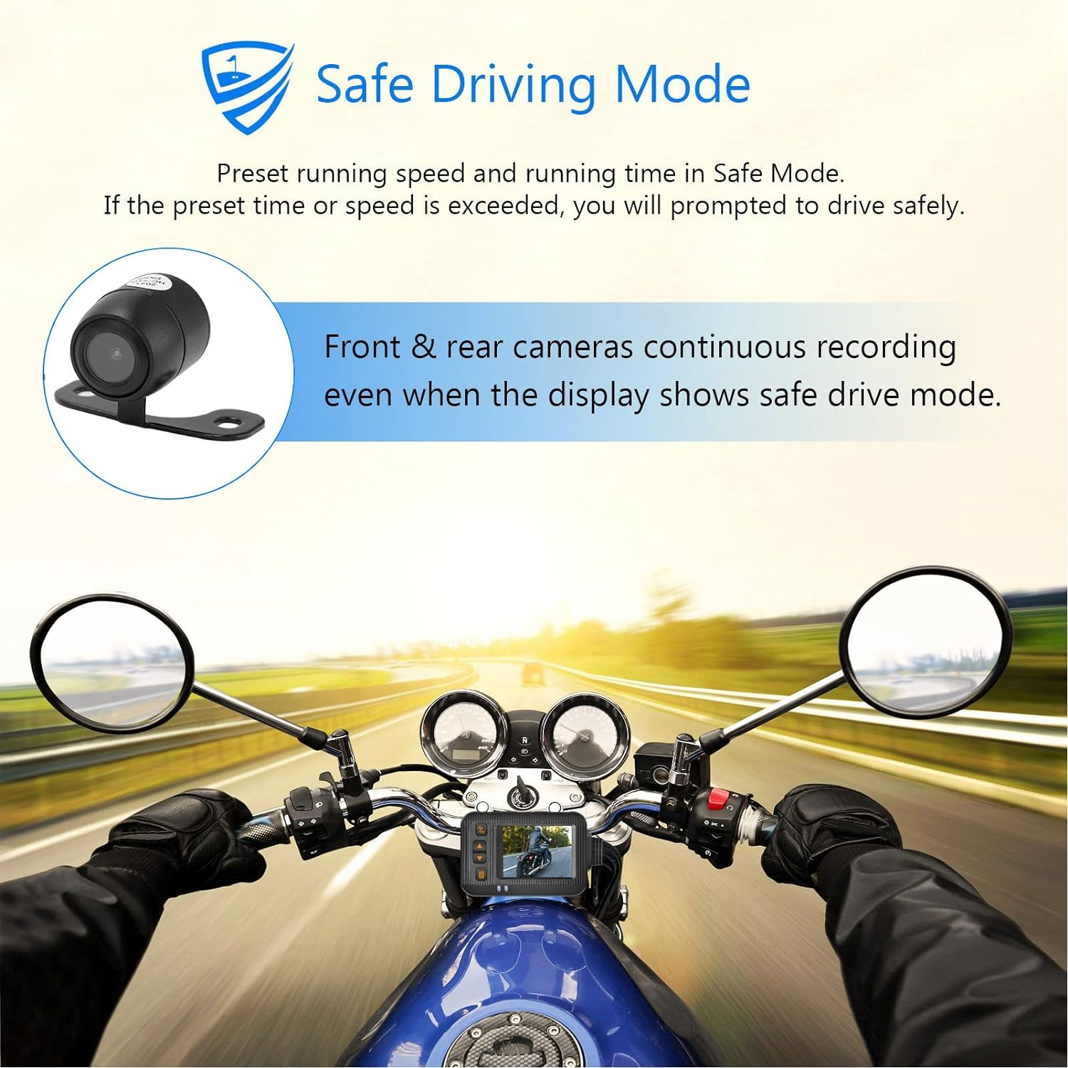 Motorcycle Dash Cam, Full Waterproof 1080P 720P Video Playback Motorcycle Video Driving Recorder Intelligent Parking Protector AHD Dual Transmission 120&deg; Wide Angle Motorcycle image number 3